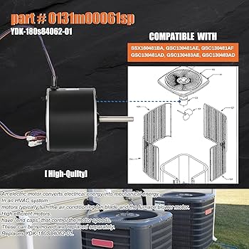 0131M00061SP, 1/4 Hp Condenser Fan Motor Replaces Goodman