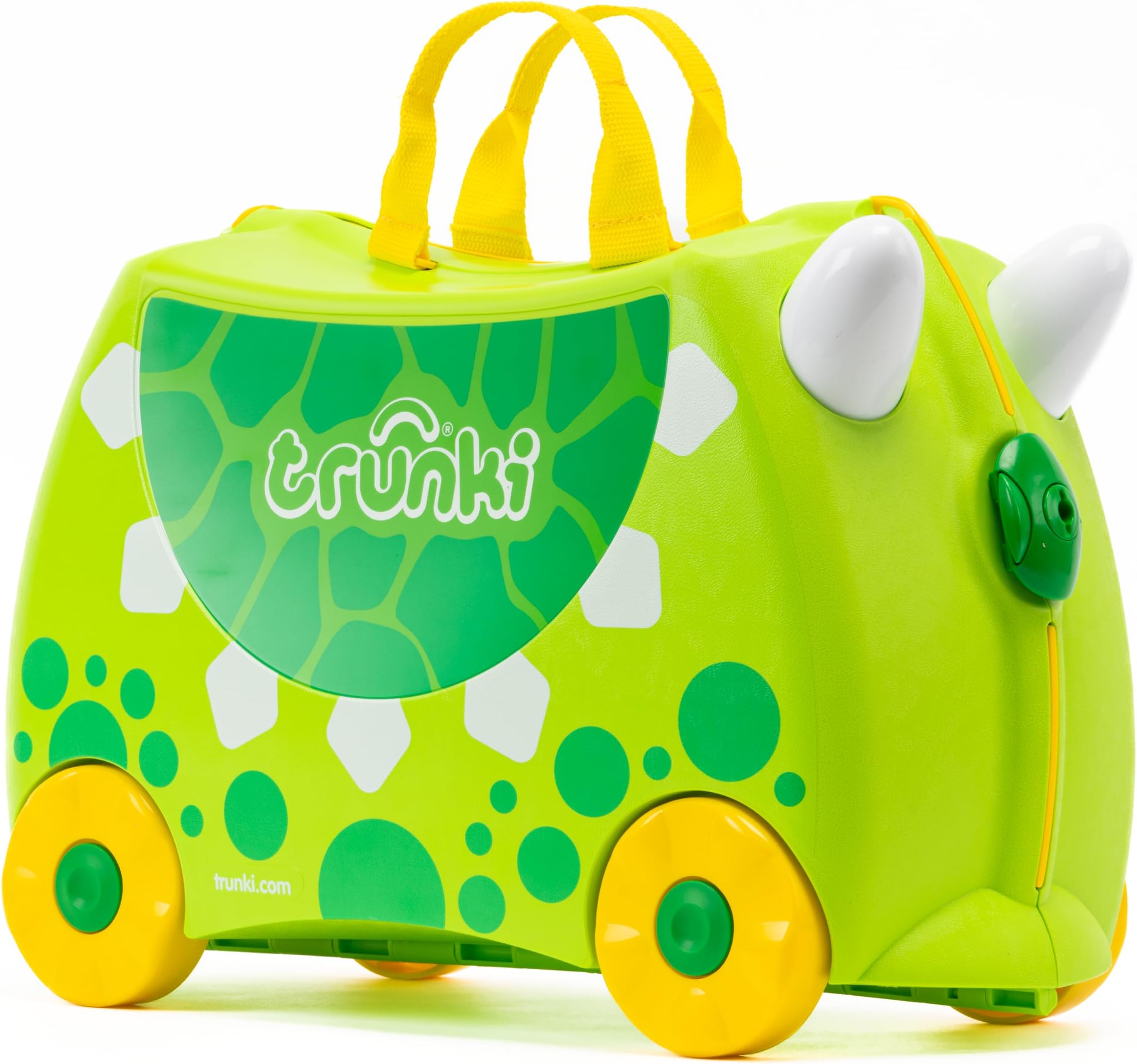 Trunki Original Kids Ride-On Suitcase and Carry-On Luggage, Trunkisauras Rex (Green), 17.5 x 8 x 12.2 inches, Rex