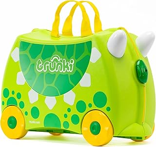 Trunki Original Kids Ride-On Suitcase and Carry-On Luggage, Trunkisauras Rex (Green), 17.5 x 8 x 12.2 inches, Rex