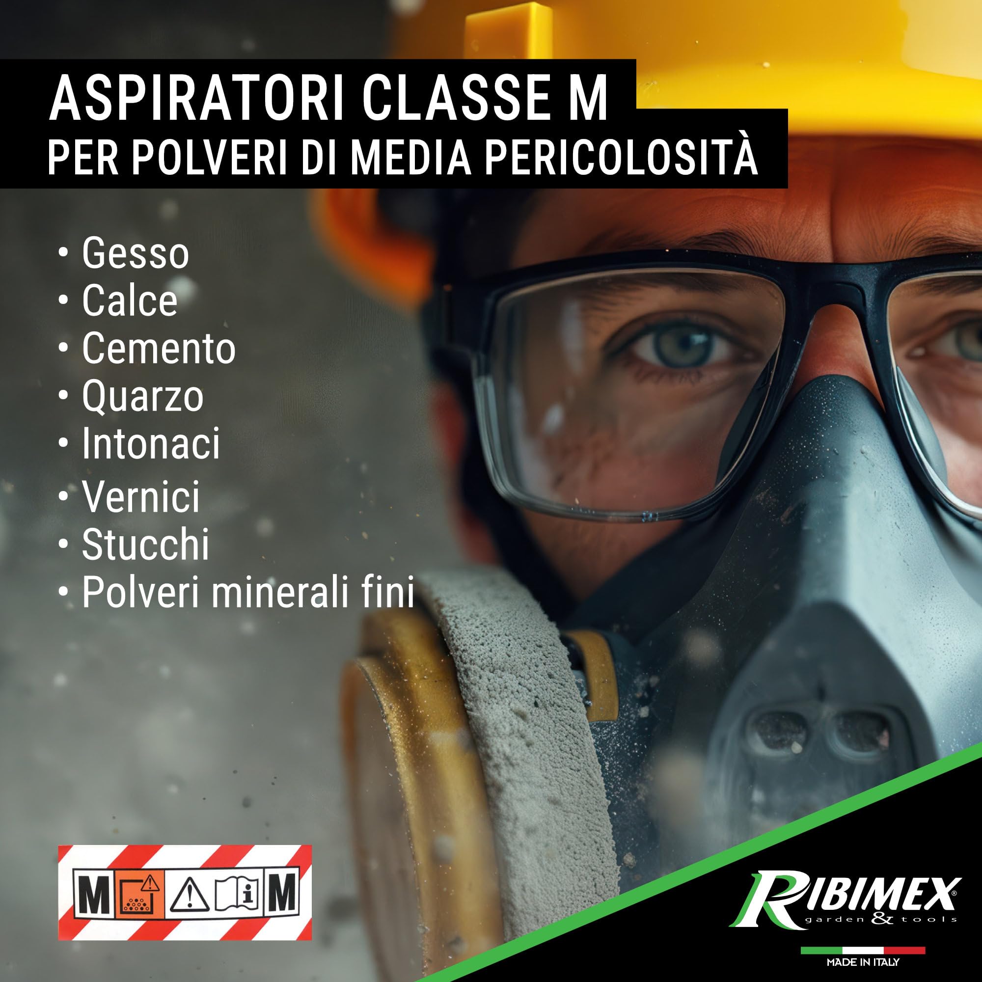 Ribimex Aspiratore Solidi e Liquidi Aspirix Serie Pro Classe M, Bidone Aspiratutto Professionale 20 L, 1400 W, Presa Elettroutensili e Funzione Soffiante, Accessori Inclusi - PRASP20M