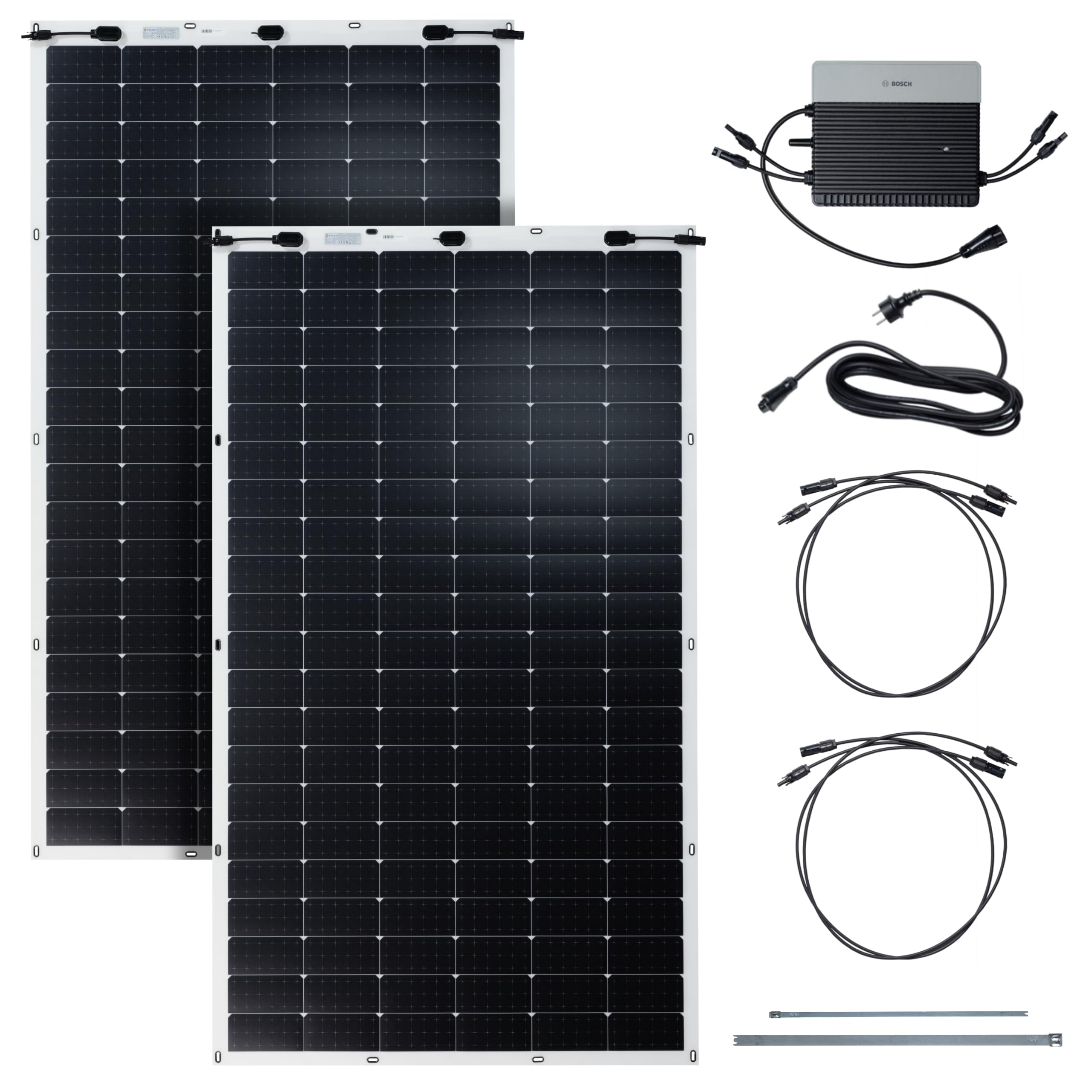 Bosch Solar 4000 P, Impianto fotovoltaico da balcone, 600 Watt | Impianto Fotovoltaico da Balcone Plug-and-Play, Modulo Ultraleggero (<6 kg), Micro-Inverter incluso, Autoinstallabile