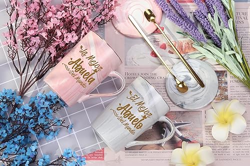 Miniatura 2 de WENSSY Taza La Mejor Abuela Del Mundo y La Mejor Abuelo Del Mundo, Regalos de Abuela y Abuelo en español, regalos de cumpleaños para abuela y abuelo