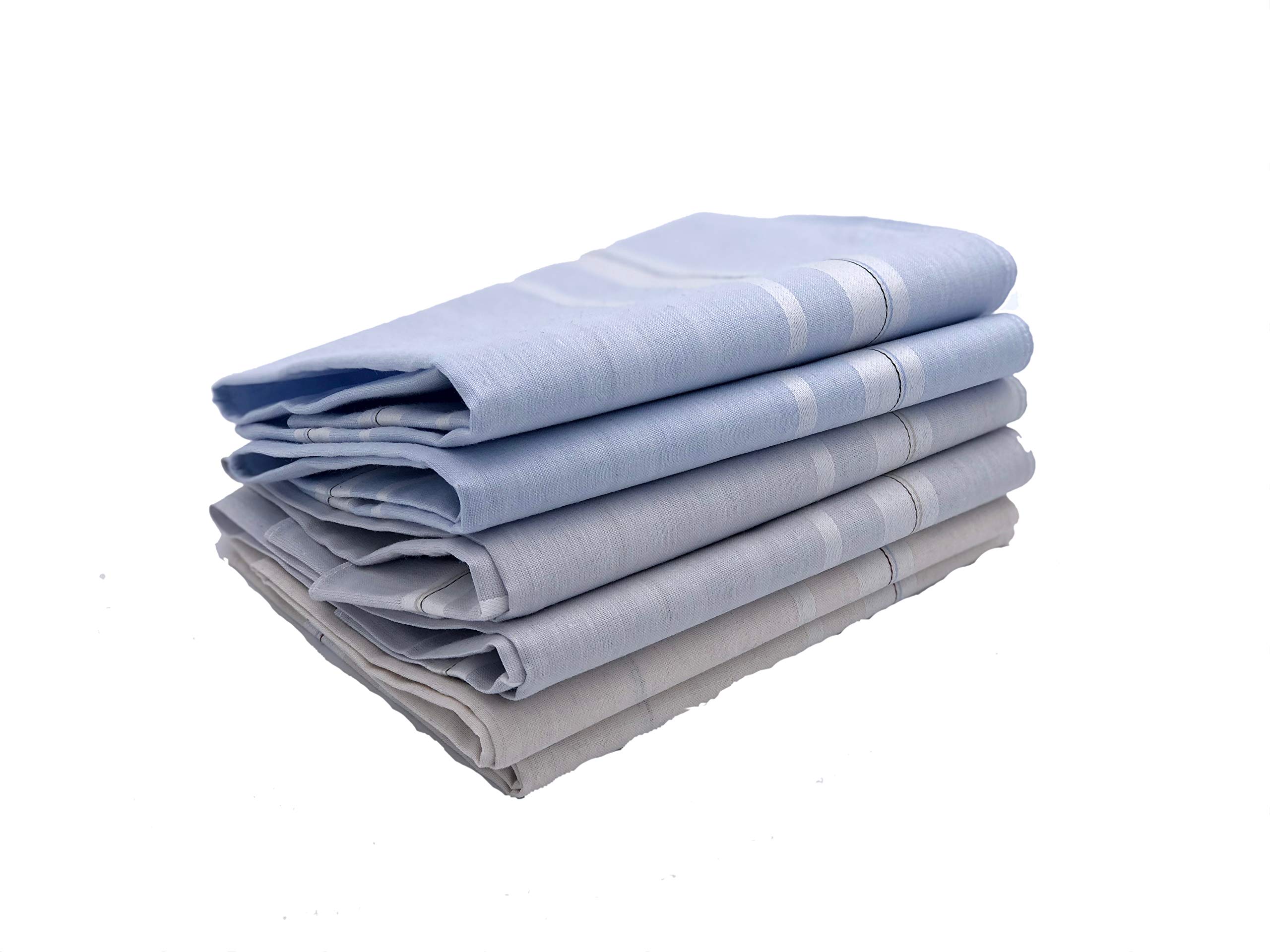 Zani Luigi Fazzoletti Uomo, Colore Pastello Chiari, Eleganti, 45X45Cm, 5 per Pacco,Cuciti con Filo di Puro Cotone 100%, Resistenti ai Lavaggi
