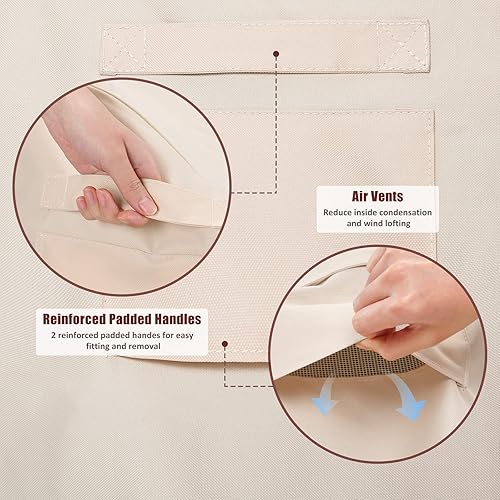 Miniatura 5 de COSFLY Funda para muebles de exterior para sillas de patio, impermeable, funda de asiento profundo para muebles exteriores, se adapta a hasta 36