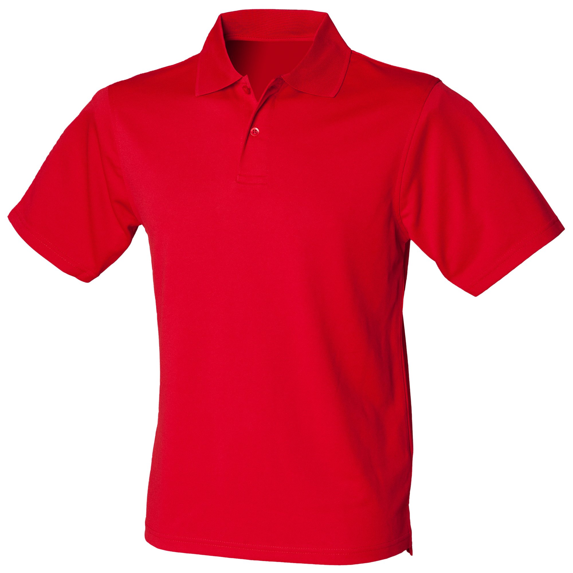 Henbury Mens Coolplus® Pique Polo Shirt (4XL) (Classic Red)