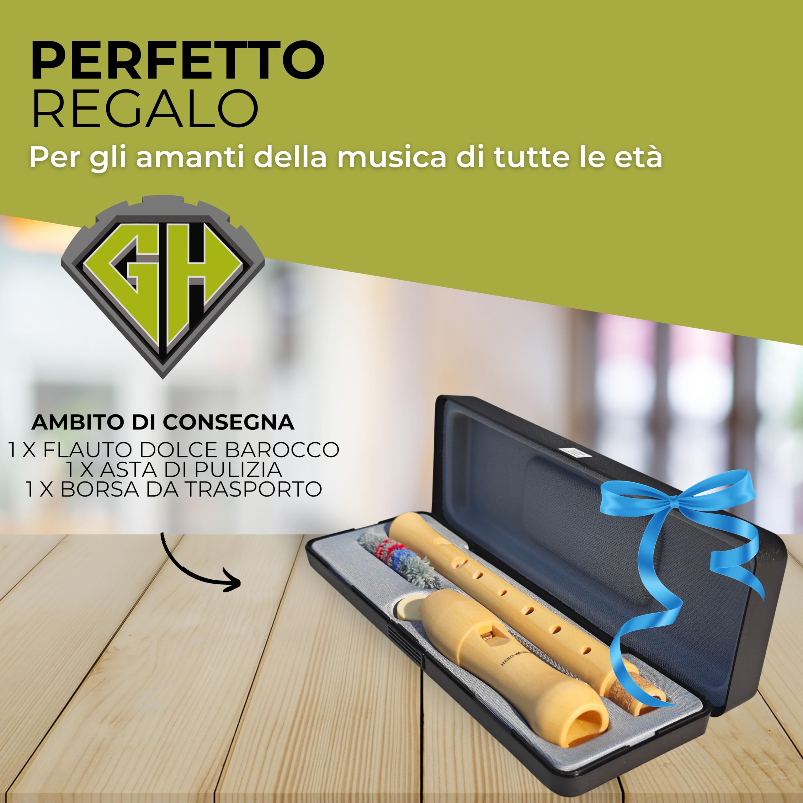 Flauto dolce in legno barocco diteggiatura in un set completo | Disponibile anche come diteggiatura tedesca (basta clic)