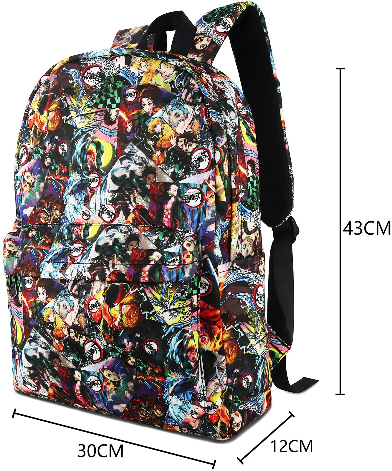 Roffatide Demon Slayer Danganronpa Mochila Anime Mochila con Estampado Completo Mochila para Portátil Mochilas Cosplay