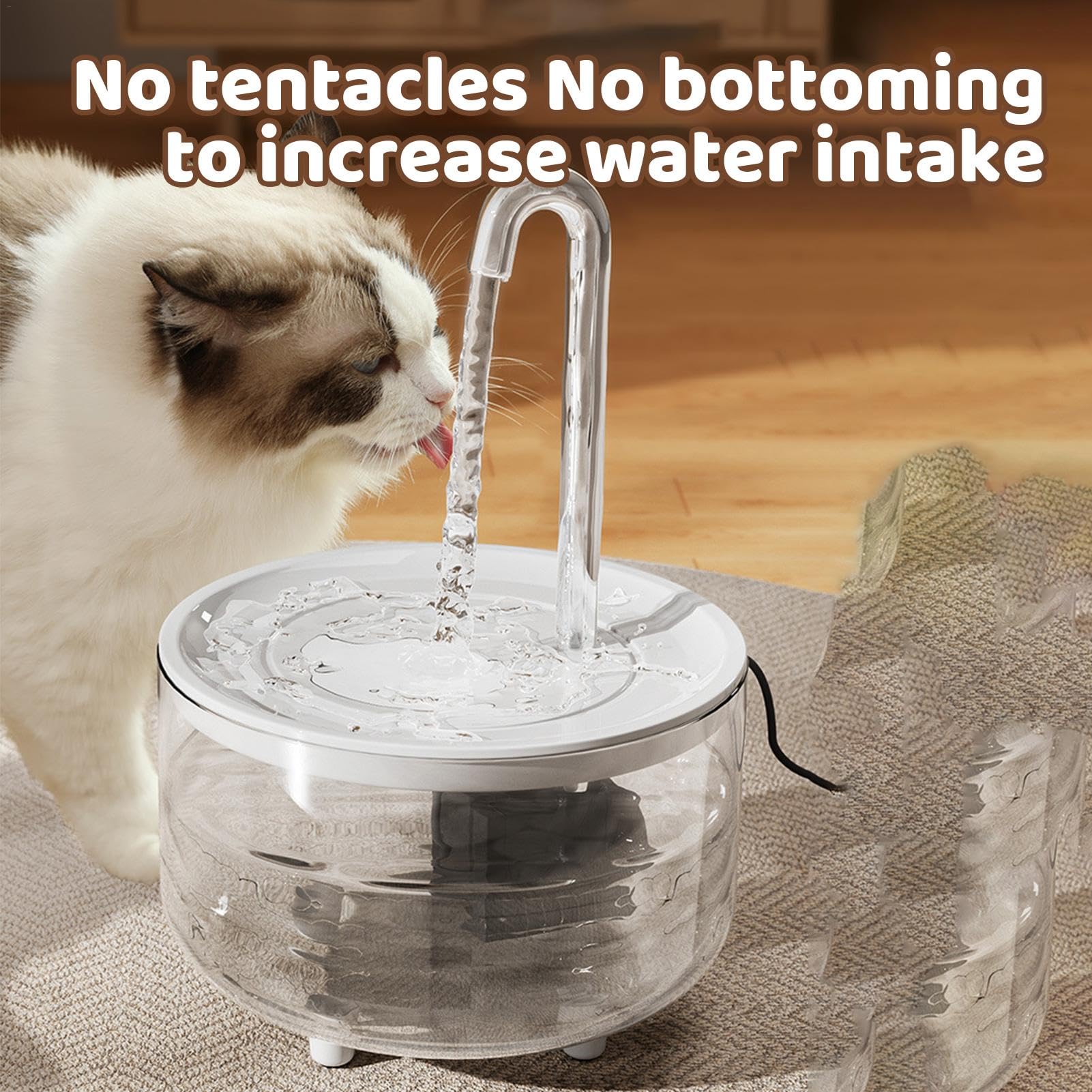 Fuente de agua para gatos, cuenco de agua para gatos, filtración de