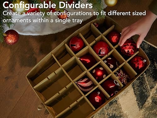Miniatura 6 de Covermates Keepsakes Bolsa de almacenamiento ajustable para adornos, con asas de transporte, protección acolchada, almacenamiento navideño, color