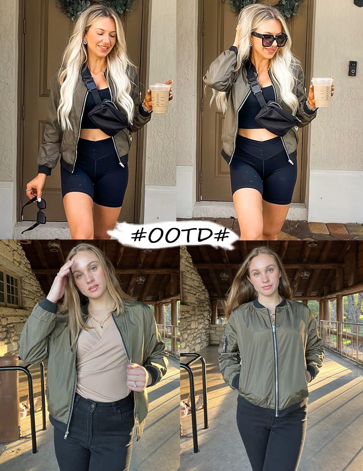 Zeagoo Womens Jackets Lightweight Zip Up Casual Bomber Jacket Stand Collar Short Outwear Tops