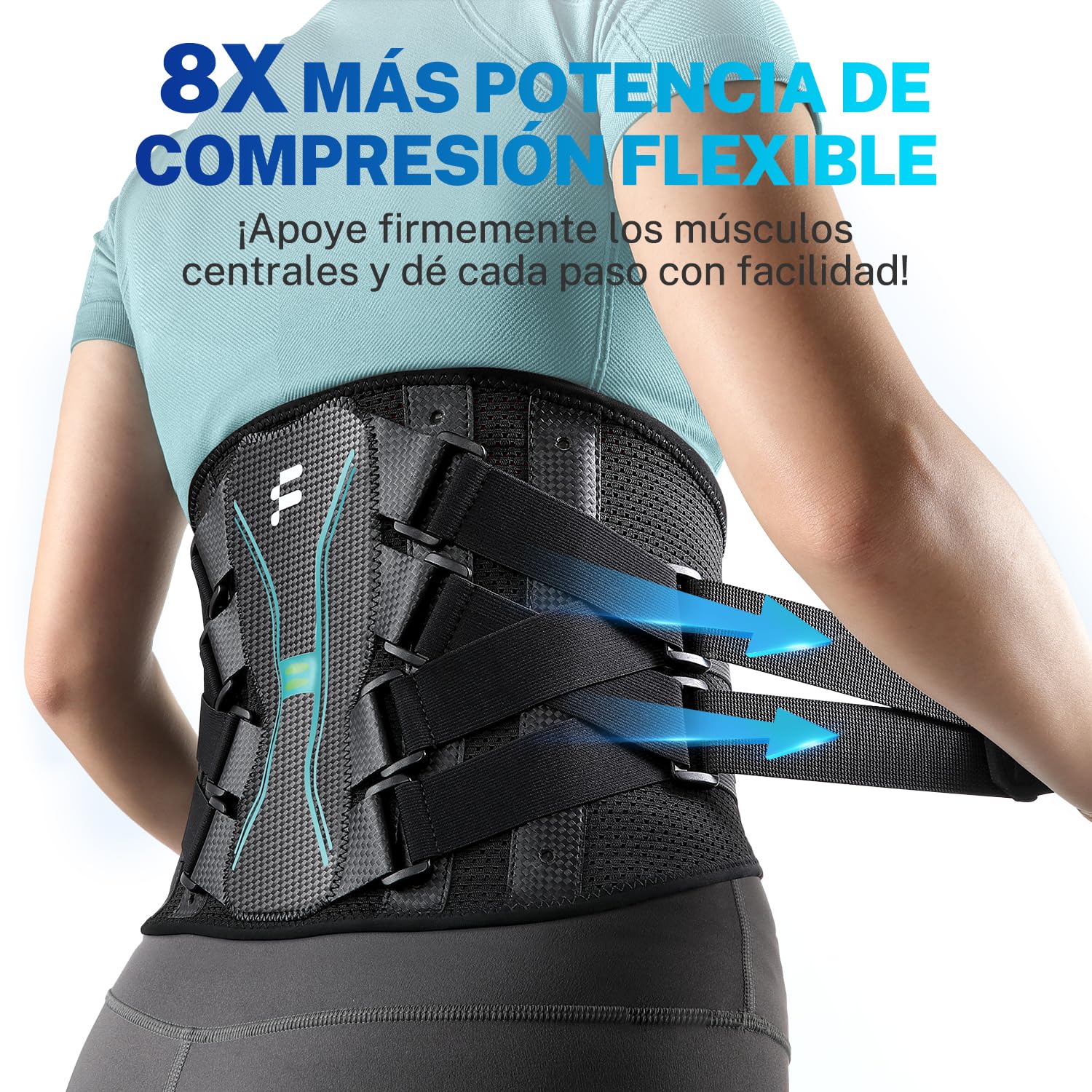 Fitomo Faja Lumbar Hombre Mujer, Soporte Para Espalda y Ciática | Almohadilla 3D Extraíble, Férulas De Fibra De Carbono, Diseño Ergonómico, Soporte Lumbar, Trabajo, Postura