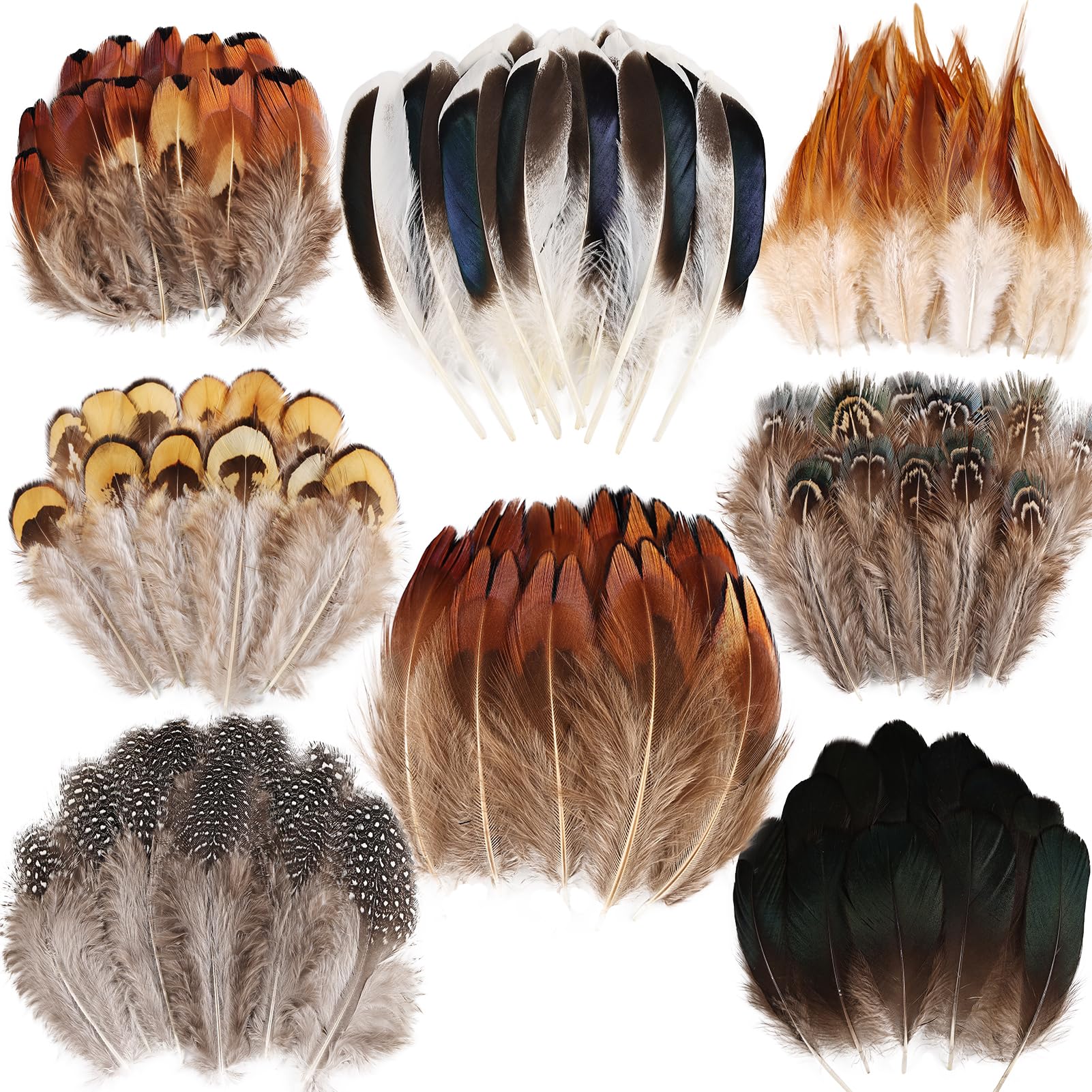 THARAHT 240pcs Natural Feathers Small 4 Styles Bulk for DIY Crafts Hat Wedding Home Party Decoration Feathers