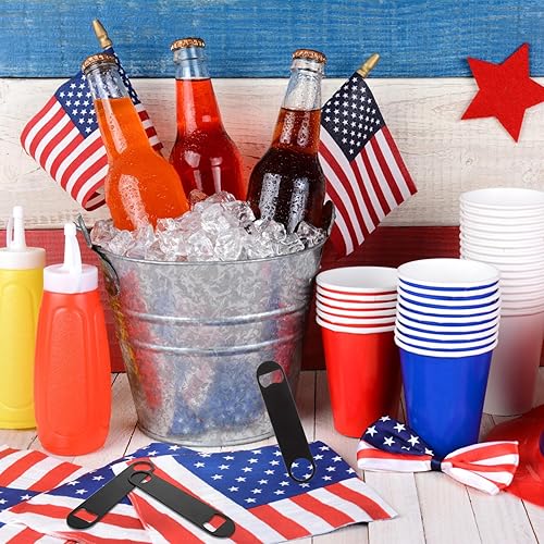 Miniatura 7 de DAJAVE 20 abridores de botellas planos, abrebotellas de acero inoxidable de 7 pulgadas a granel, abrebotellas de cerveza de color negro, abridor de