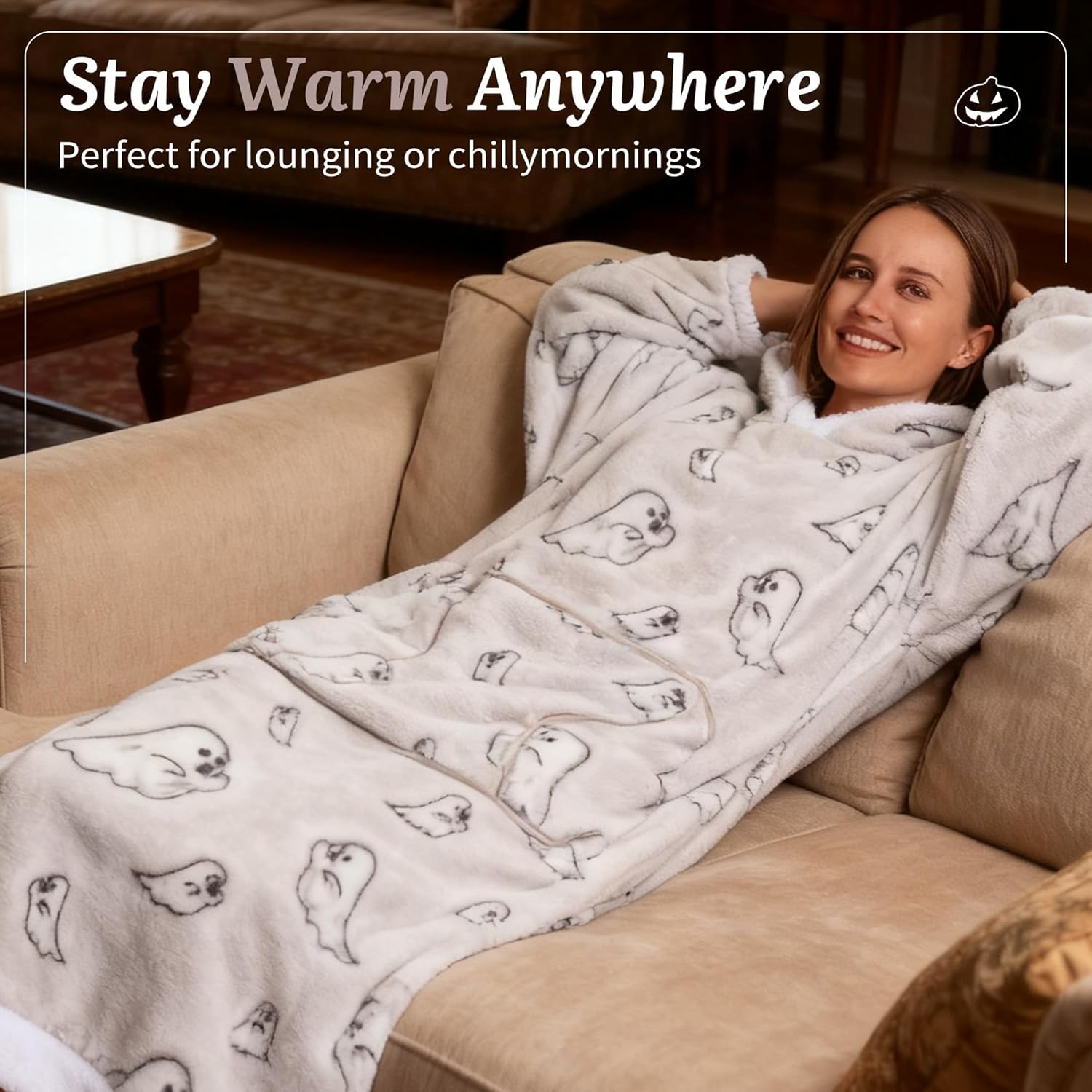 Capecage Blanket Hoodie, Long Hooded Blanket Sweatshirt as Birthday Gifts for Women Men, Long Wearable Blanket for Women Men.