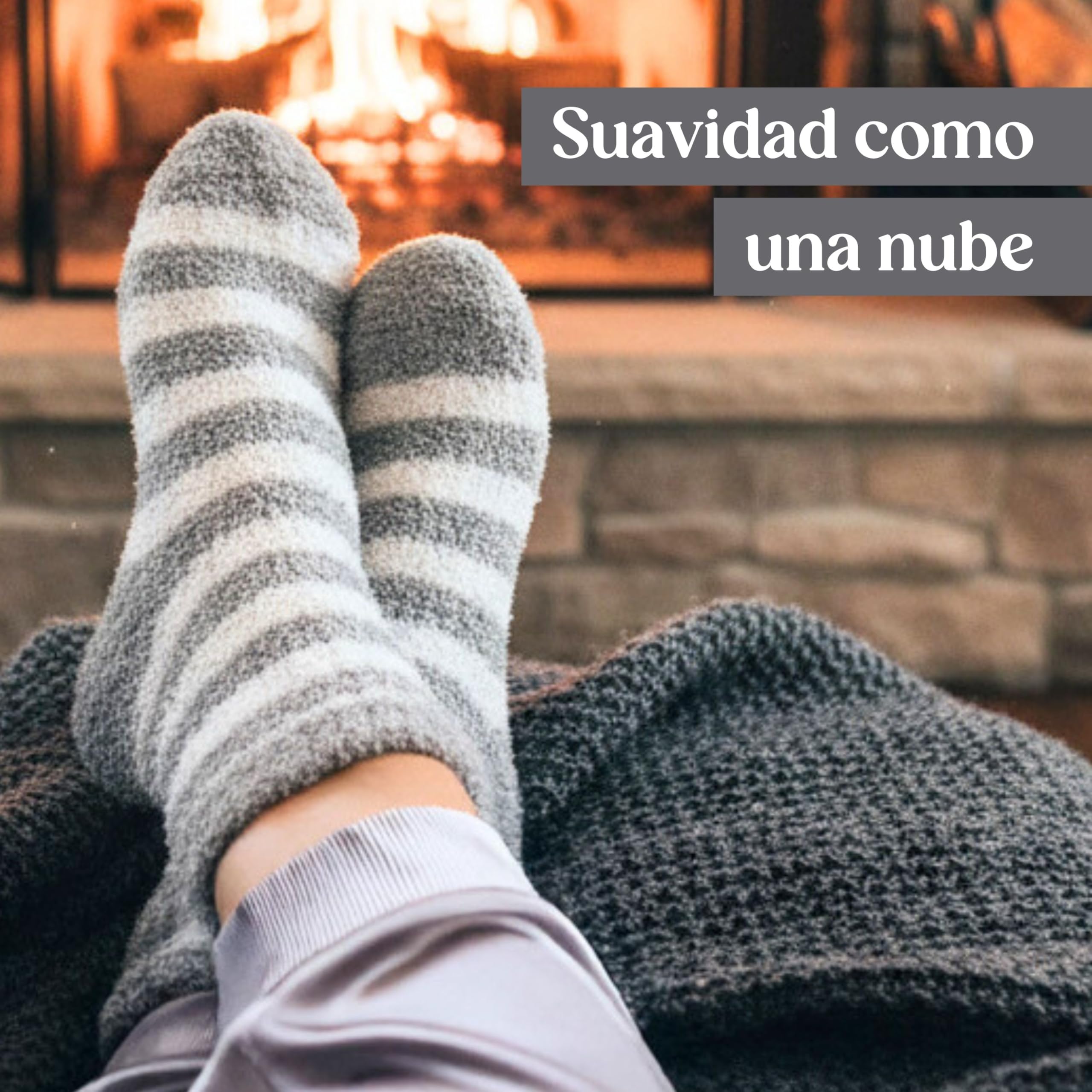 Regalo Mujer - Set Regalo Mujer Con Bolsa de Agua Caliente Gris, Calcetines de Felpa, Vela de Lavanda, Máscara Para los Ojos