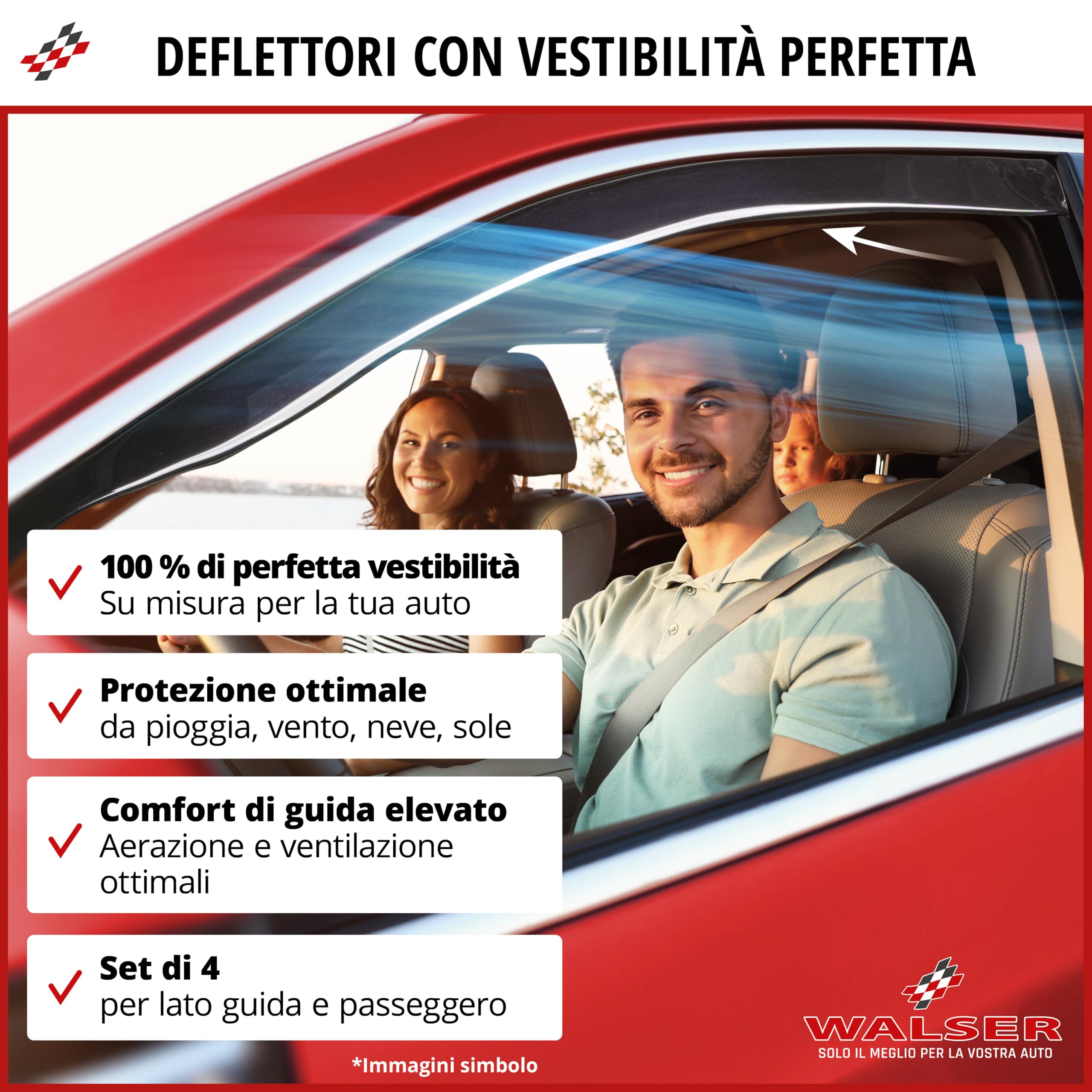 WALSER Deflettore del vento compatibile con Suzuki Vitara (LY) 02/2015-Oggi