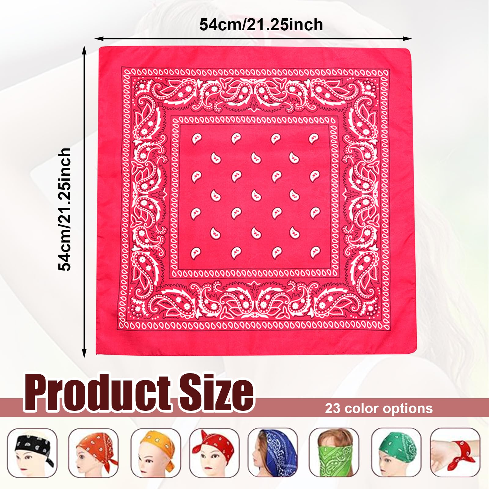 23 Stück Bandana Damen Herren Vielseitige Bandanas Paisley Muster Mischfarben 55 x 55 cm Halstücher Kopftuch, Kopfbedeckungen für Jedes Outfit