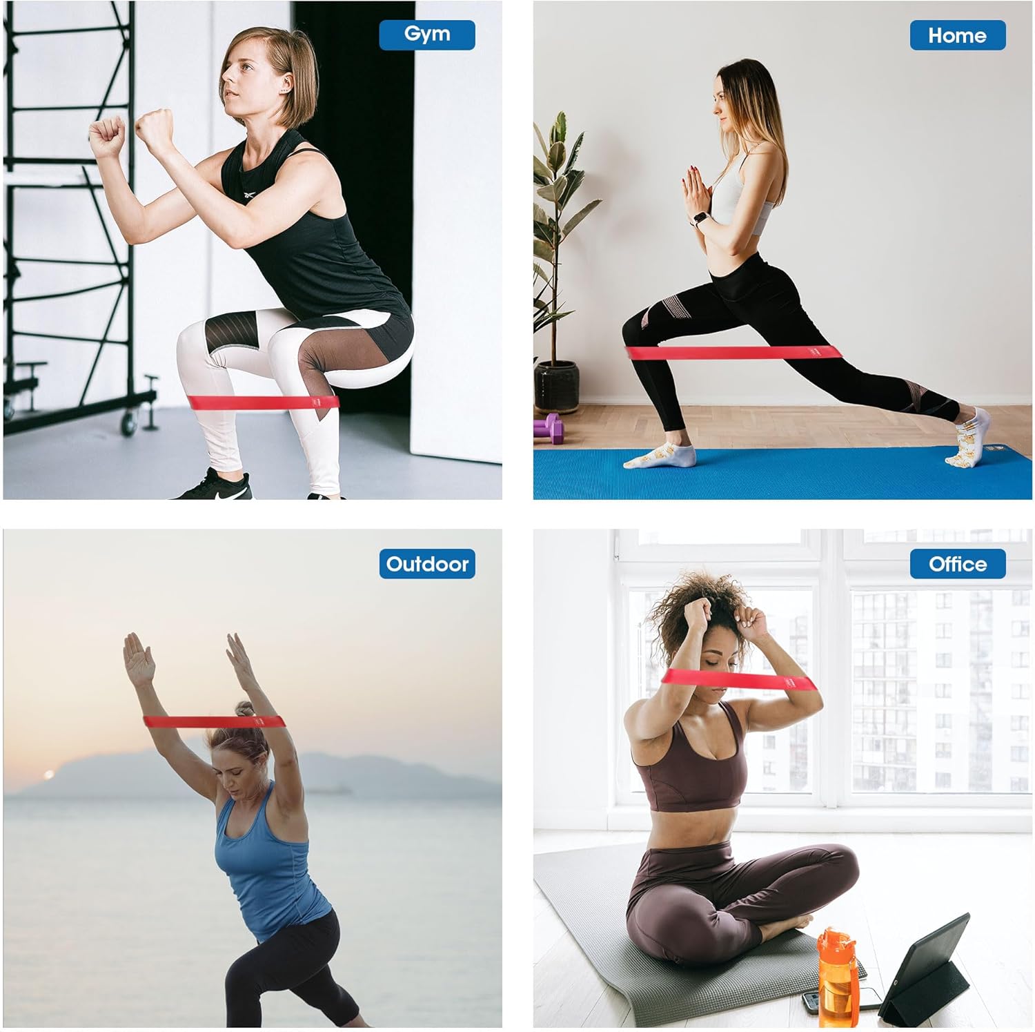 Resistance Bands, Mini Loop Resistance Bands Exercise Workout Bands for Women Elastic Bands for Whole Body Fitness Booty Leg Stretching Physical Therapy Strength Training