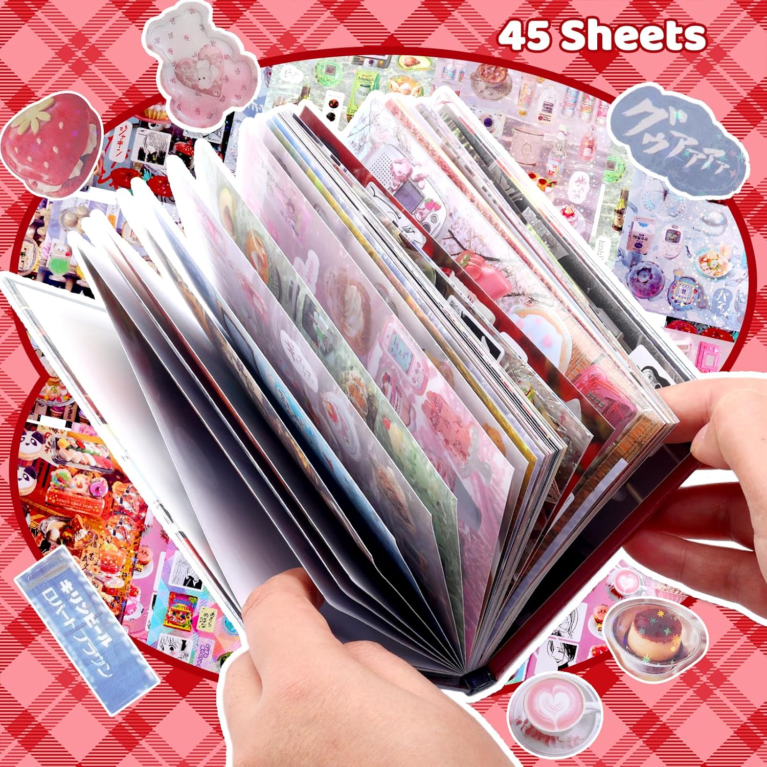 Tmtains 45 Sheets Japanese Manga Style Sticker Book 800+Pcs Heisei Retro Romantic Memory Series Manga Books Style Korean Sticker Aesthetic Japanese Stickers Book for Adults Valentine Gifts (Nebula) image 4