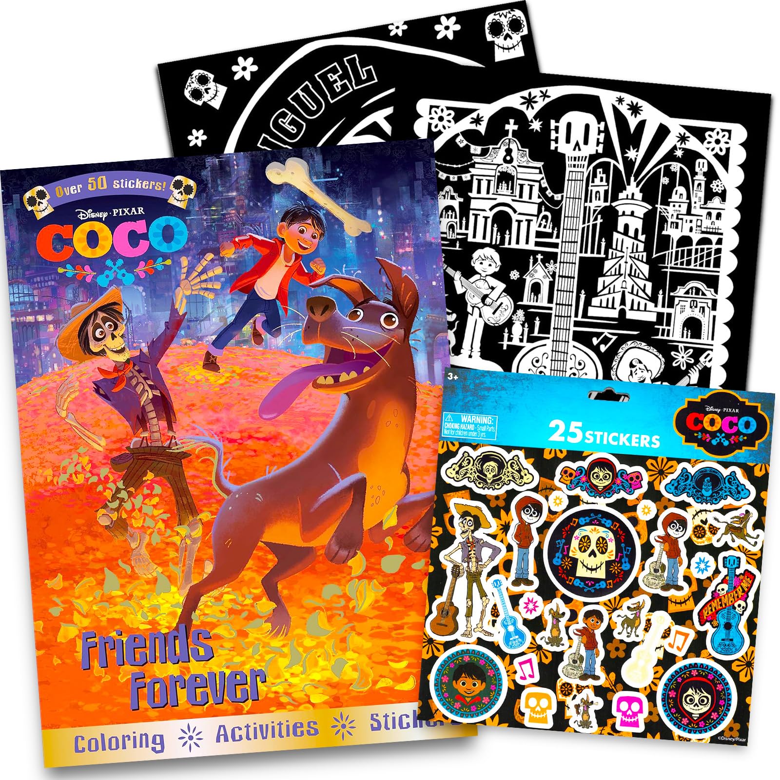 Coco Coloring and Activity Book Set - Coco Coloring Book Bundle Featuring Puzzles, Games, and Coloring Pages Plus Stickers | Disney Coco Coloring Book