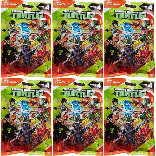 Mega Construx TMNT Teenage Mutant Ninja Turtles Series 4 Mystery Surprise - Bolsa ciega (paquete de 6)
