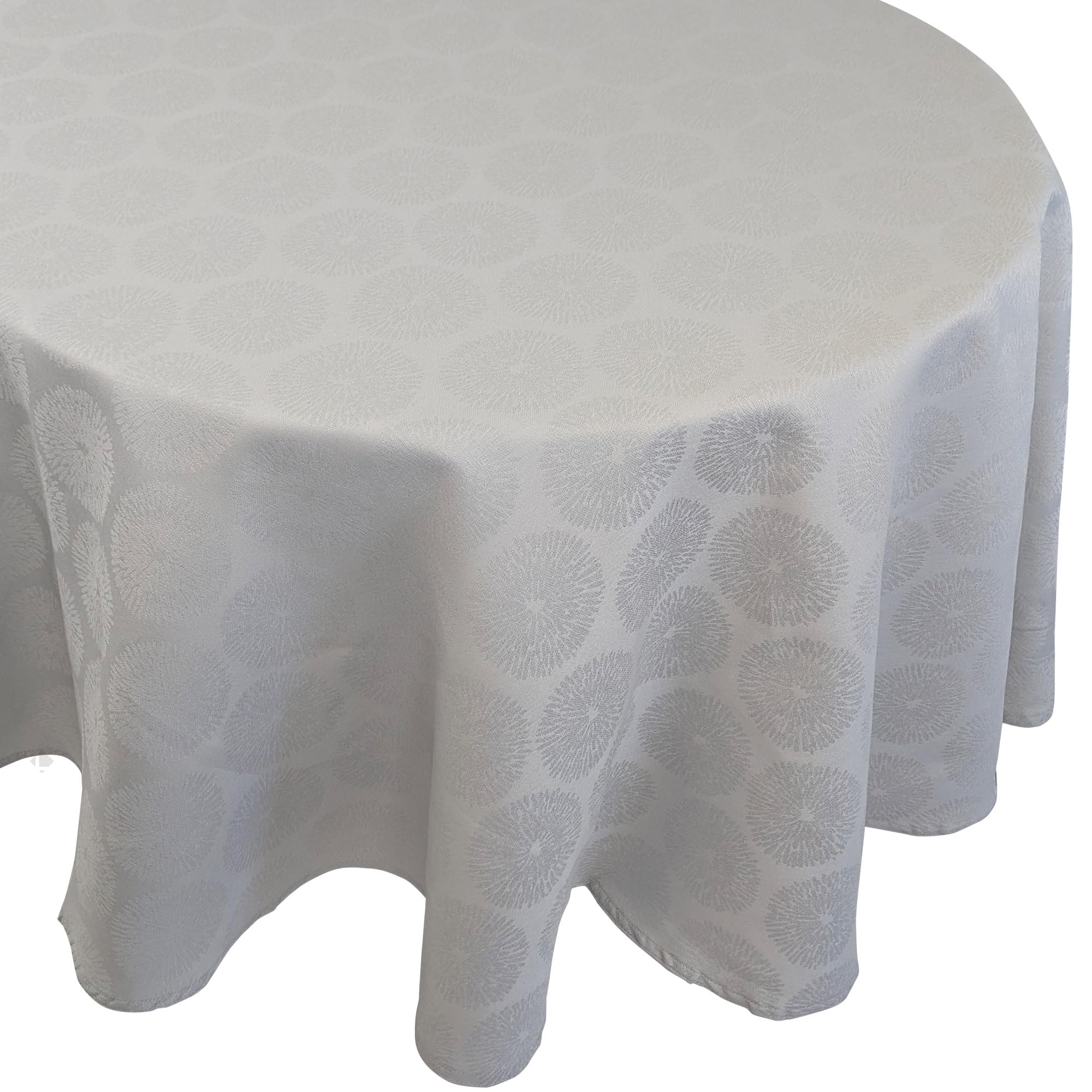 Nappe ovale 180x300 cm HÉLIOS Perle coton enduit acrylique table