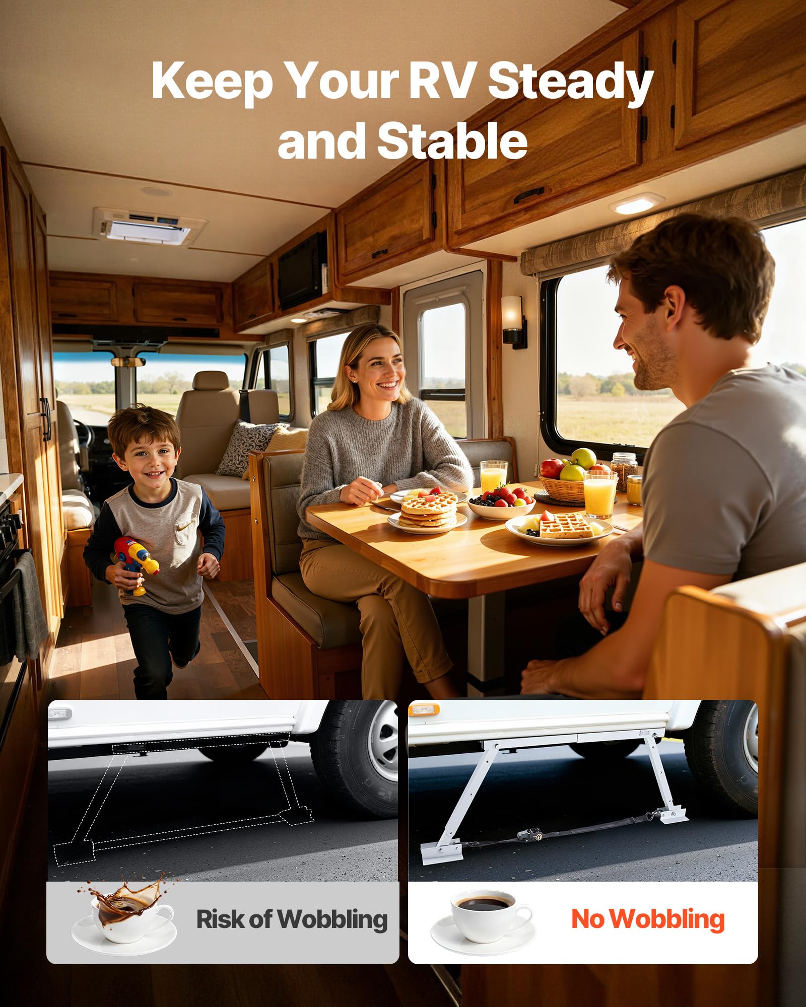 VEVOR Stabilizzatore per Paraurti per Camper, Set di Supporto per Caravan Rimorchi e Semirimorchi, Cavalletti di Sostegno per Auto, Altezza Regolabile da 304,8 a 711,2 mm, Peso di 2,8 kg, 2 pz