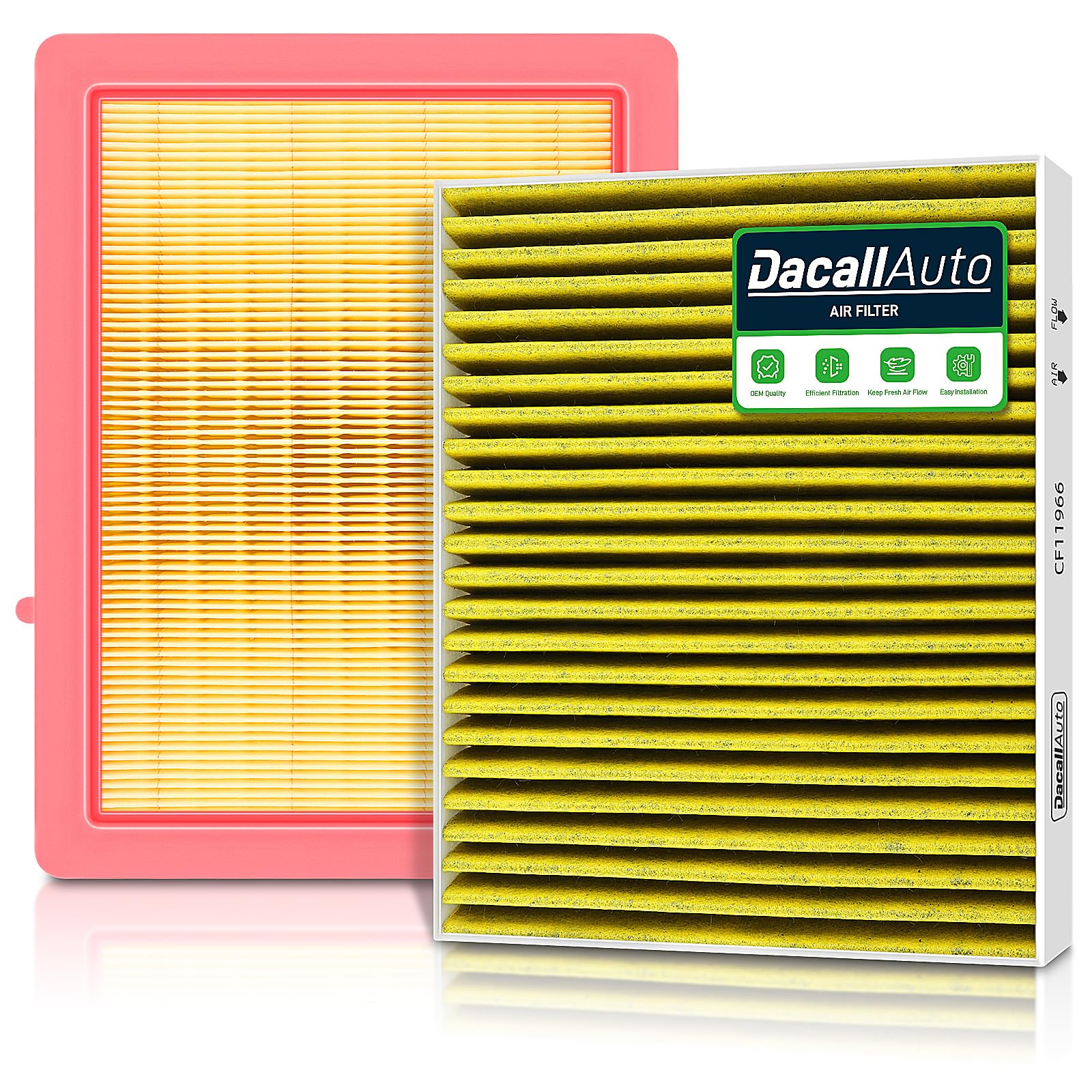 Dacall Activated Carbon Cabin & Engine Air Filter Set fit for Chevy Equinox L4-1.5L/1.6L/2.0L (2018-2026), for GMC Terrain L4-1.5L/1.6L/2.0L (2018-