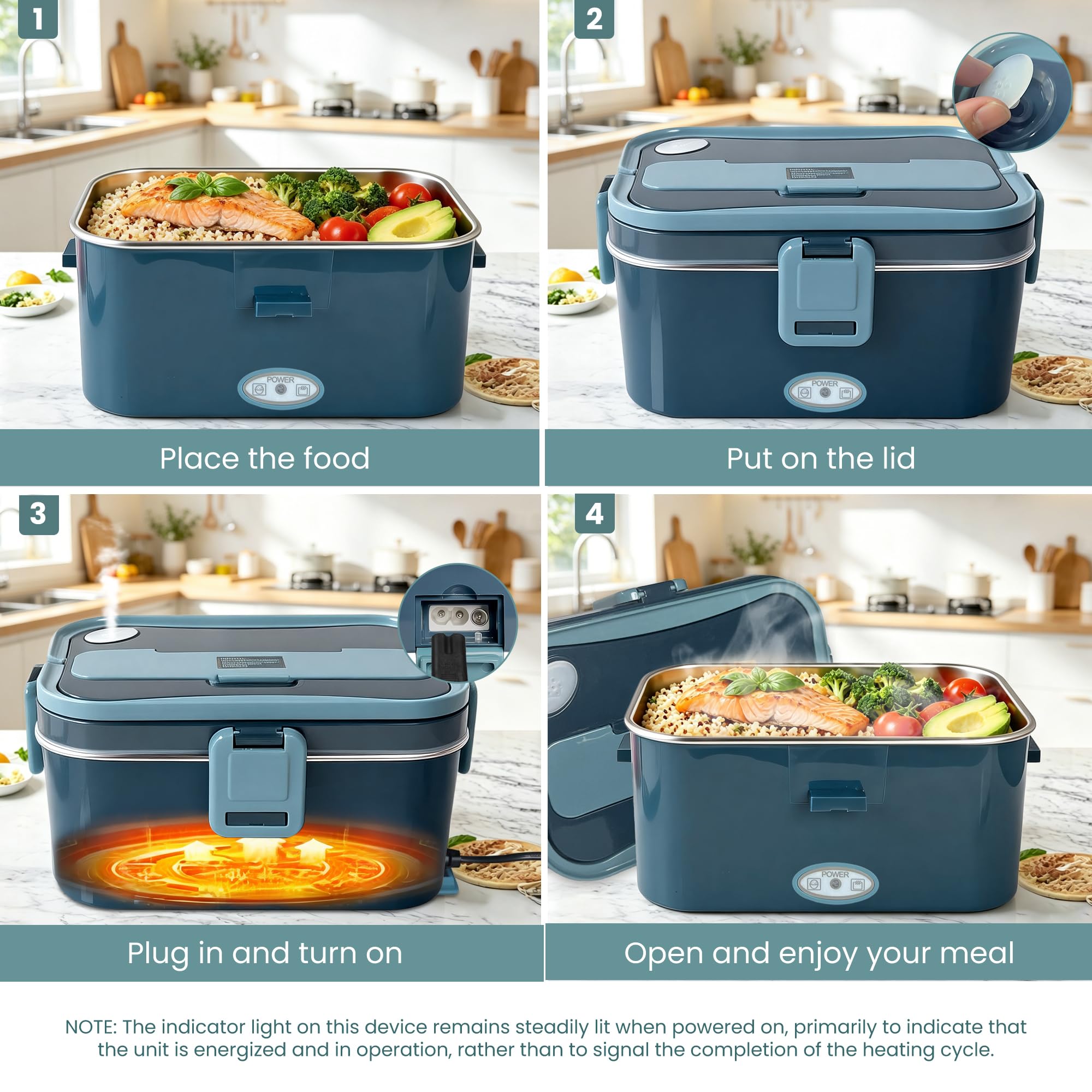 Anykuu Scaldavivande Elettrico Portatile1.8L 100W Porta Pranzo Termico 12V/24V/220V Porta Pranzo Riscaldabile Portatile con Borsa per Auto Camion e Ufficio Viaggio e Lavoro