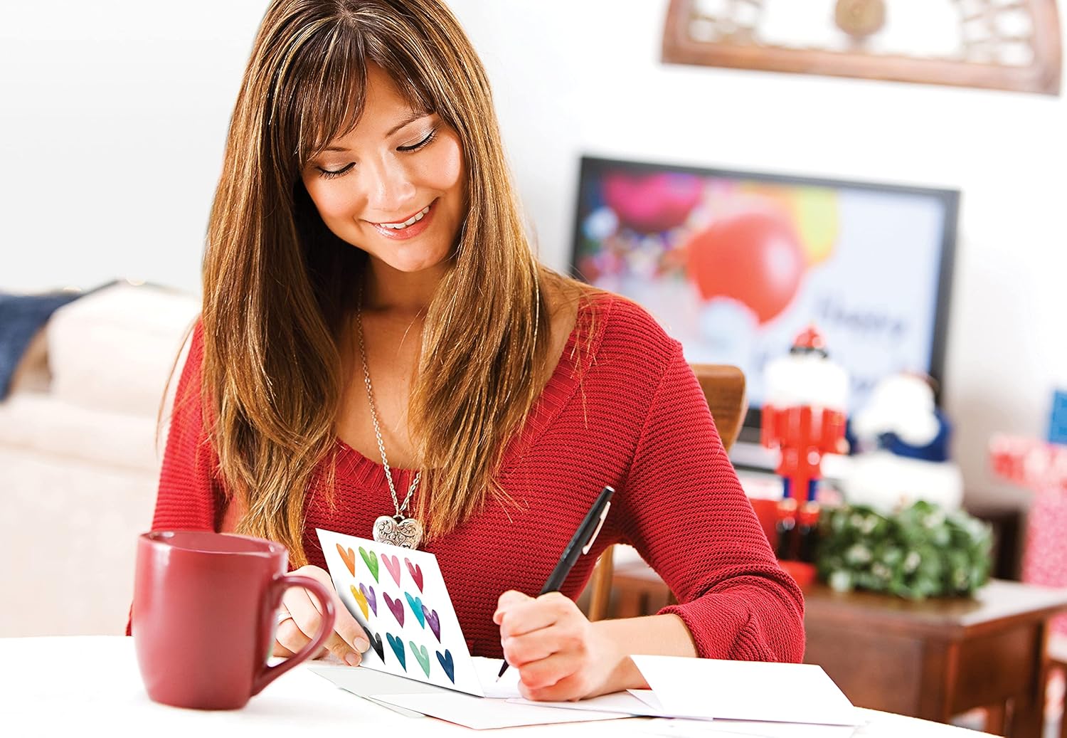 100-Pack All Occasion Greeting Cards, Assorted Blank Note Cards, 4 x 6 inch, 6 Contemporary Heart Designs, Blank Inside, by Better Office Products, with Envelopes, 100 Pack : Office Products