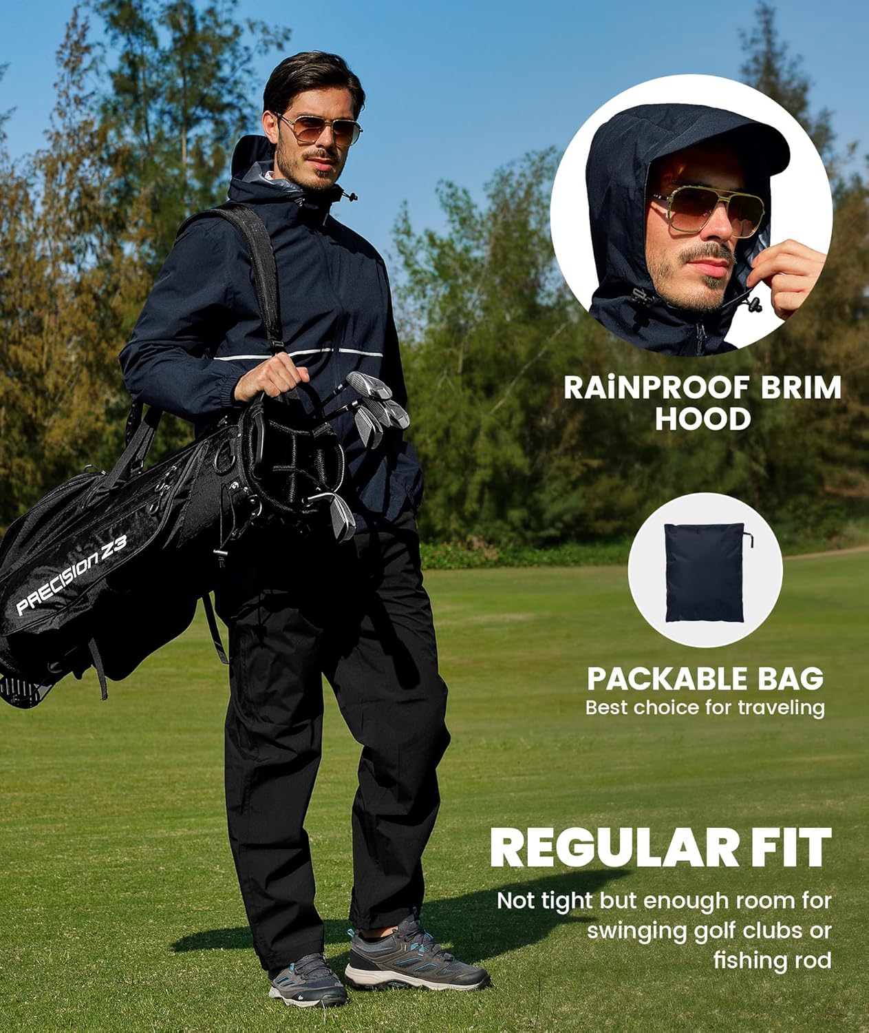 SWISSWELL Rain Suit Waterproof Jacket and Pants 2 Pieces Men Women Rain Gear Breathable Lightweight Packable - Image 2