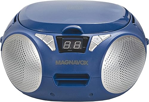 Miniatura 8 de MAGNAVOX MD6924-BL - Boombox portátil de carga superior con radio estéreo AMFM en azul  compatible con CD-RCD-RW  pantalla LED  puerto AUX