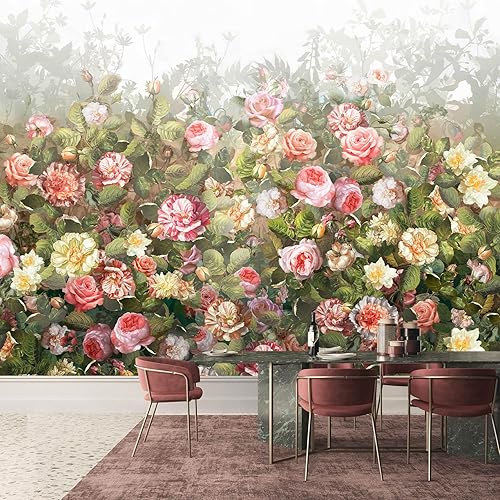 Papel tapiz de pared grande con diseño de flores para decoración de pared de sala de estar (no despegar ni pegar)