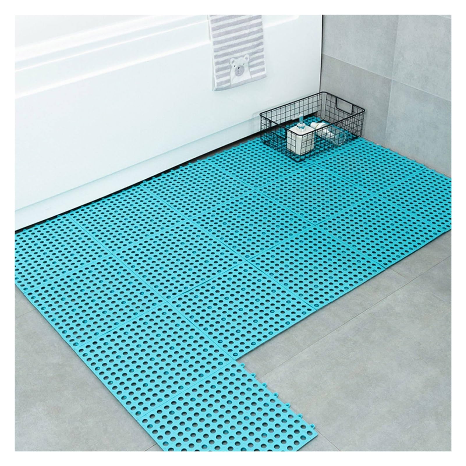 Interlocking Bodenschutzmatte Fitness Weiche Textur Puzzlematte Boden Drainage Bodenfliesen Schwimmbad, Garten(30pieces)