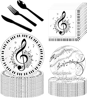 Musical Notes Party Supplie 150Pcs,Music Party Tableware Set Include 9