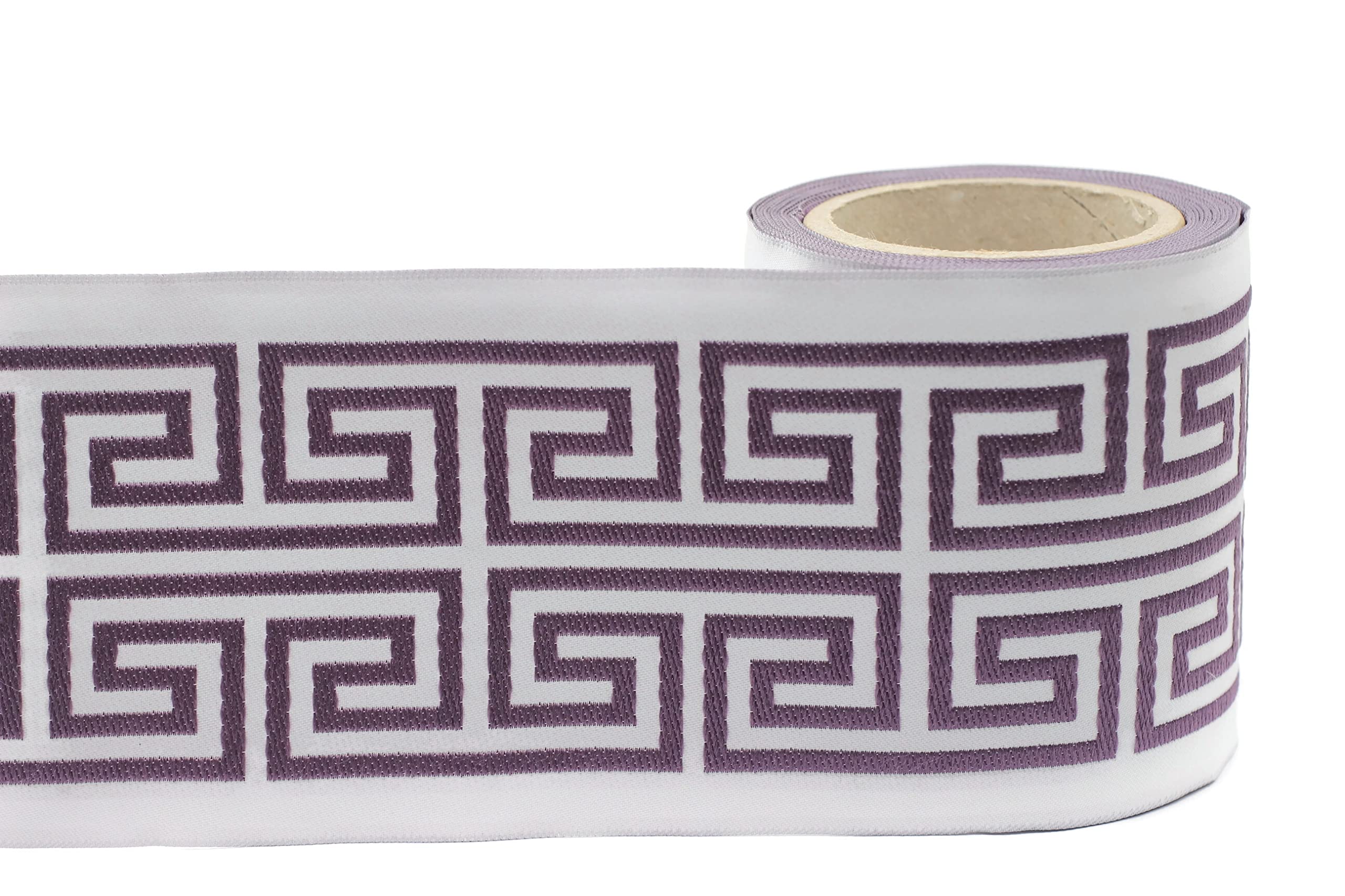 Bobina da 3,8 m 10 cm di nastro jacquard per drappeggi in chiave greca per tende, tende, tendaggi, nastro V7 176