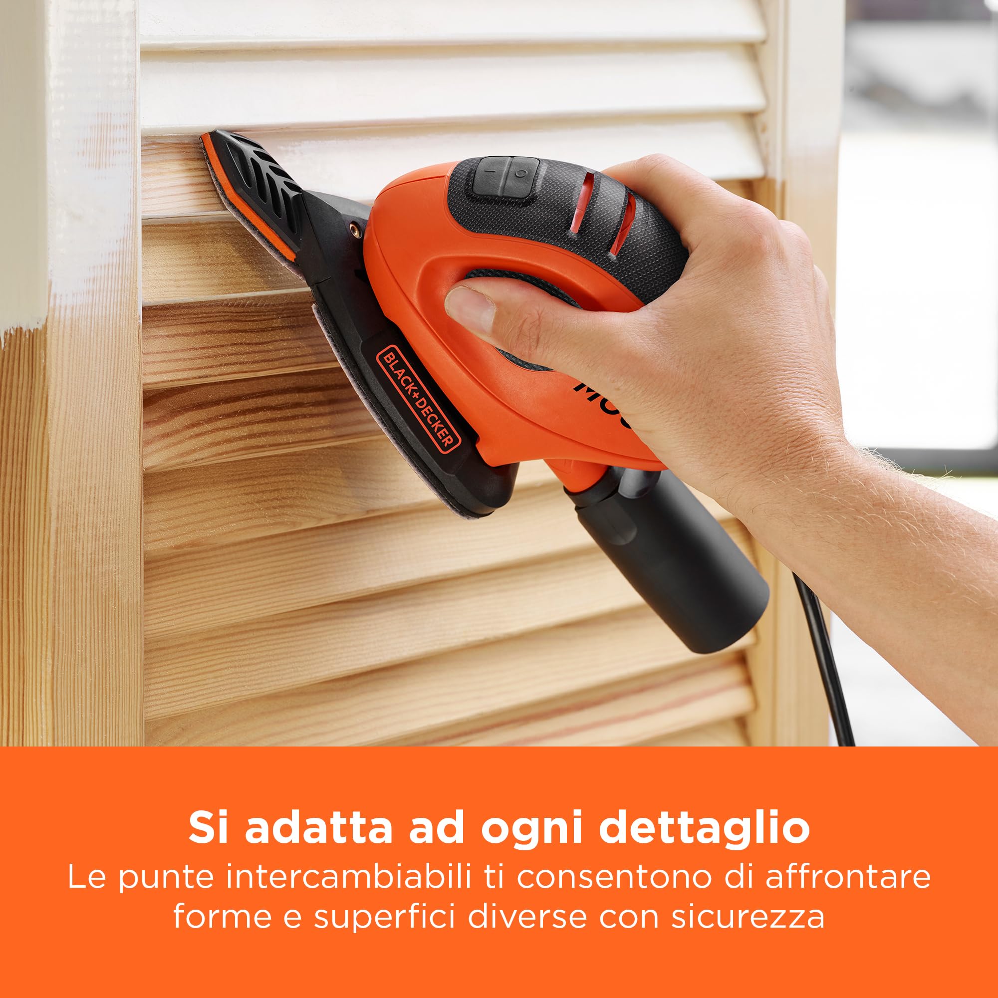 BLACK+DECKER, NUOVA LEVIGATRICE MOUSE MULTIFUNZIONE 55W con 15 Accessori. BEW230BC-QS