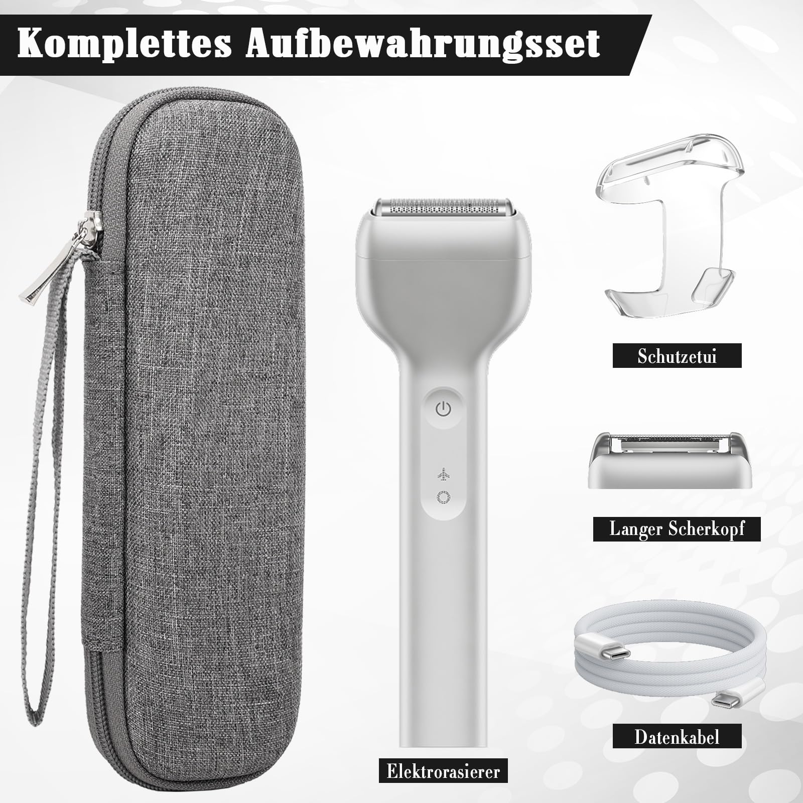Custodia protettiva per rasoio elettrico Laifen T1 Pro, custodia rigida per le versioni barba corta e lunga, resistente agli urti, all'acqua e ai graffi. (grigio)