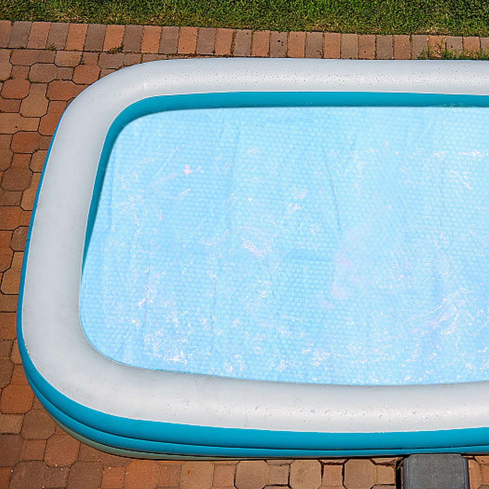 SHINEOFI Cubierta Protectora para Piscina Inflable Rectangular Capa de Aislamiento Térmico y Diseño de Burbujas para Uso en Piscinas Pequeñas al Aire Libre