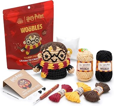 The Woobles Harry Potter Crochet Kit - Beginners Wooble Crochet Animal Kit Crafts with Easy Peasy Yarn as seen on Shark Tank - with Step-by-Step Video Tutorials