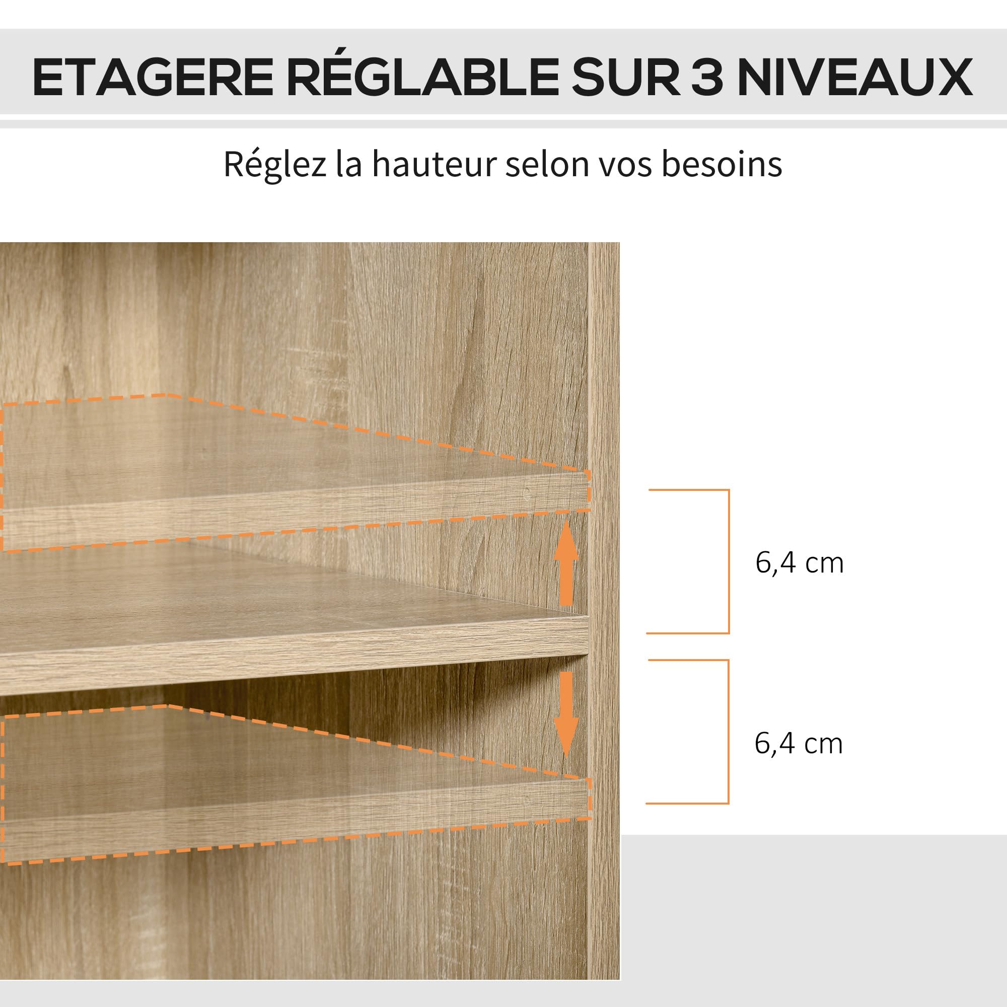 Vinsetto Support d'Imprimante Bureau Roulant 80l x 40P x 72H cm Chêne Clair | Caisson d'Organisation de Bureau Roulant En Bois