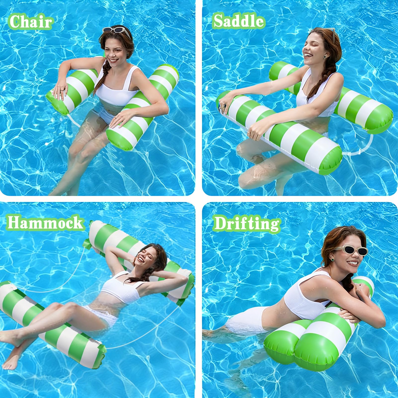 2 Pack Pool Inflatables for Adults Inflatable Pool Floats with 2 Inflatable Drink Holders - Image 7