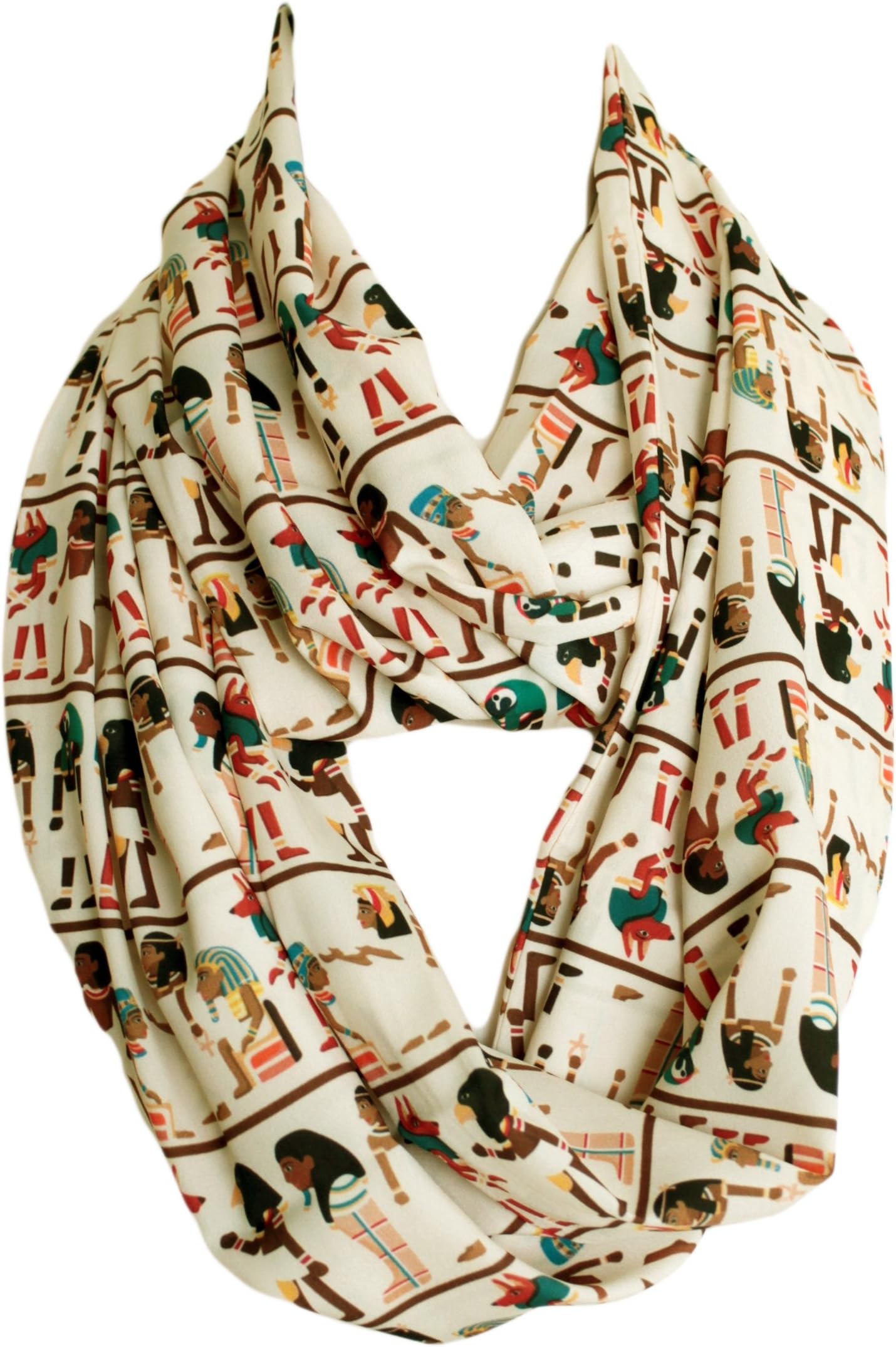 EtwoaHistoric Egyptian People Pattern Infinity Scarf