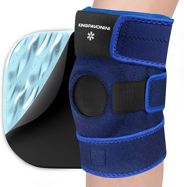 KingPavonini 3-in-1 Knee Ice Pack Wrap After Replacement Surgery, Reusable Gel Ice Packs for Injuries, Cold/Hot Therapy, Ice Wraps for Knee Pain Relief, Swelling, Arthritis, Meniscus Tear and ACL