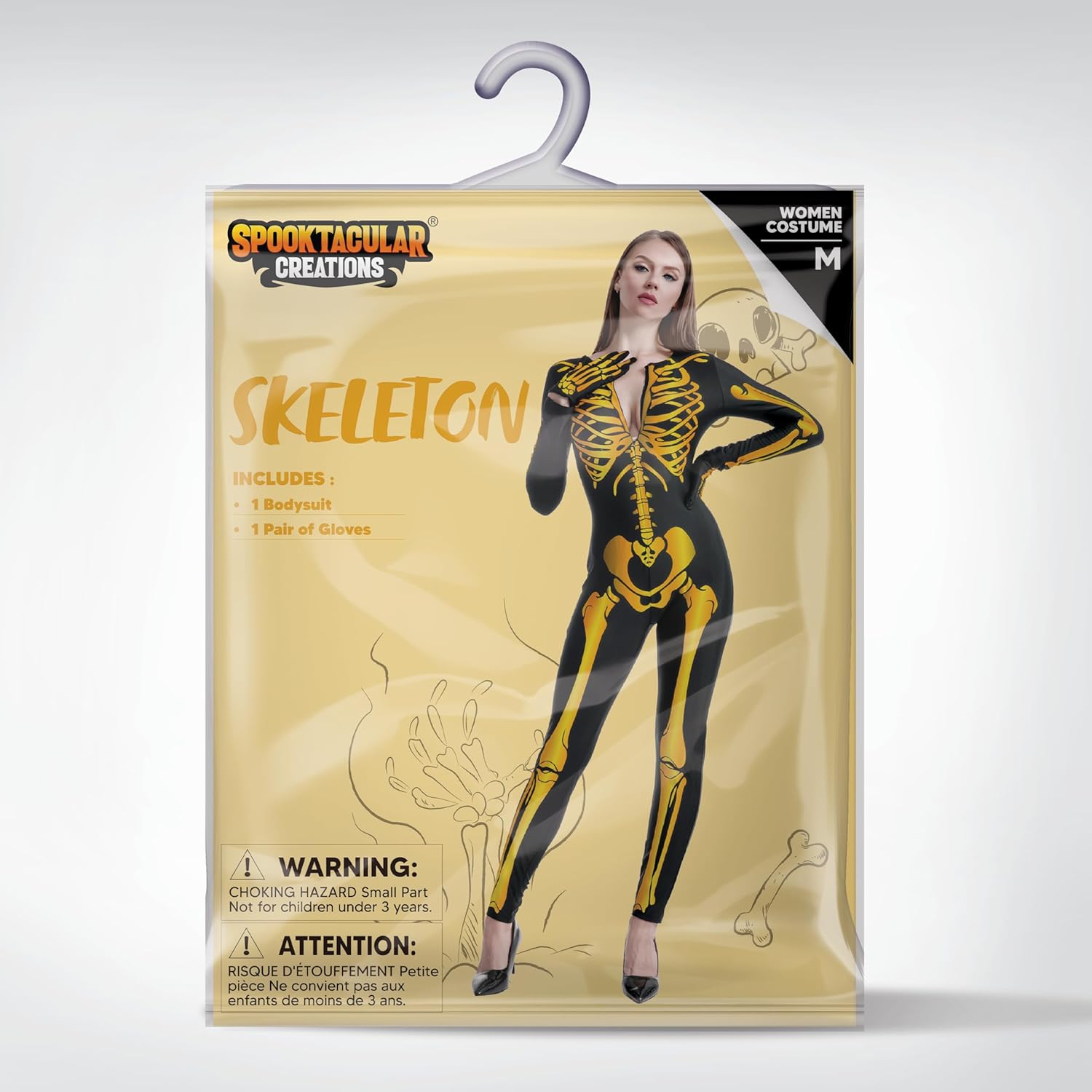 Spooktacular Creations Women Skeleton Costume Glow in the Dark, Halloween Skeleton Bodysuit for Adult, Halloween Costume - Image 6