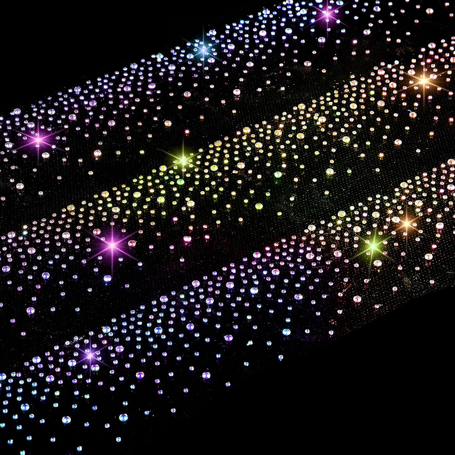 AB Crystal Rhinestone Applique Collar, 9 PCS/3sheets Iron on Rhinestone Sheets Glass Rhinestones Hotfix Decoration Appliques for T-Shirts Dresses DIY Crafts for Clothing Embellishment, 12'' X 2''
