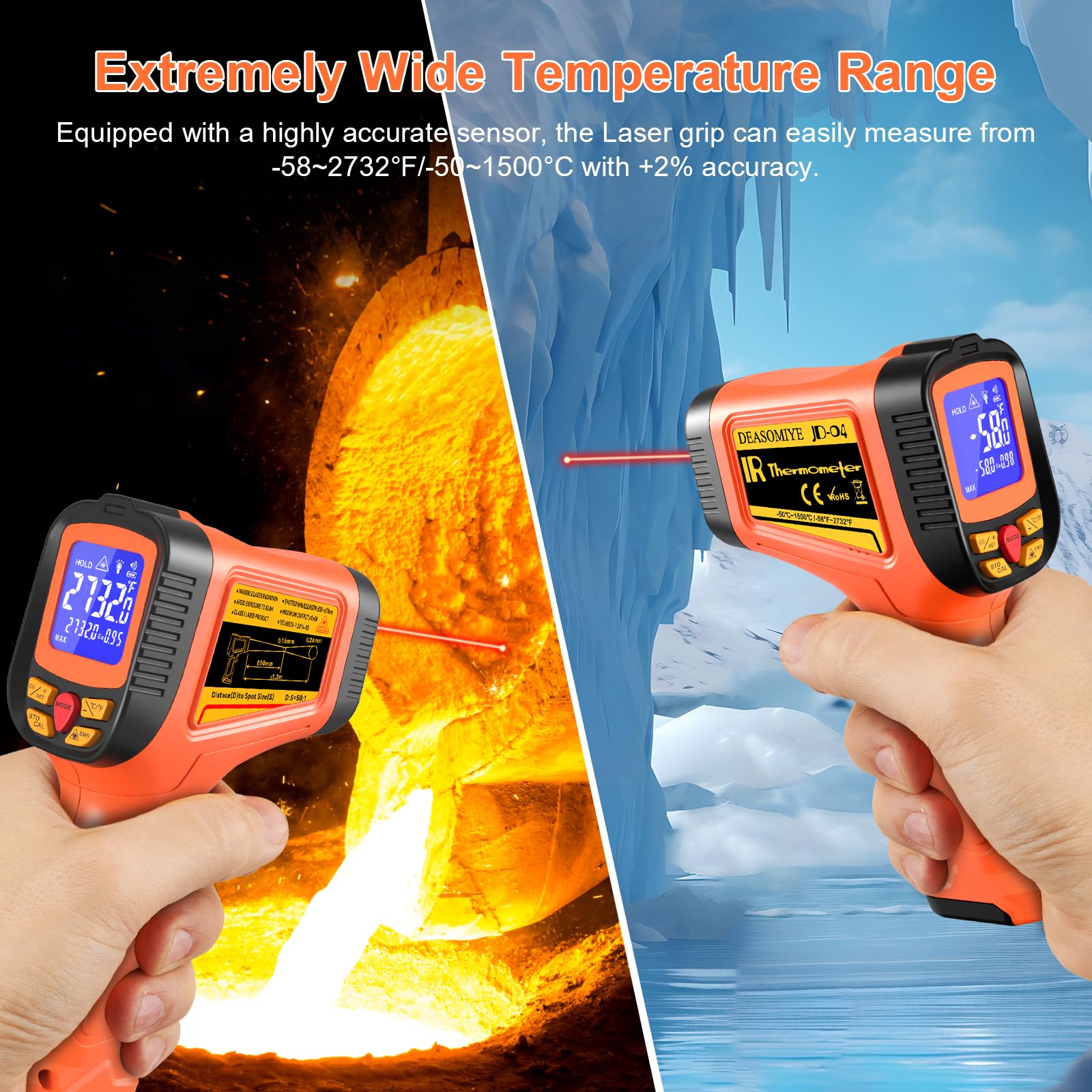Pistola di temperatura del termometro del laser di Digital senza contatto per cucinare