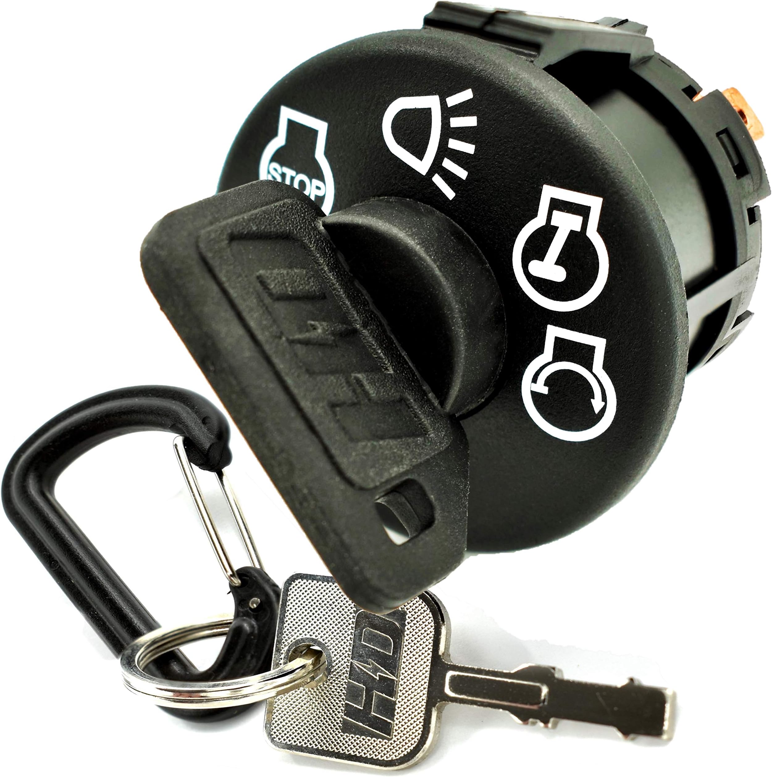 HD SwitchStarter Ignition Switch Replaces John Deere D100 D105 D110 D120 D125 D130 D140 D150 D155 D160 D170 Includes 1 Umbrella & 1 Steel Key & Free Carabiner