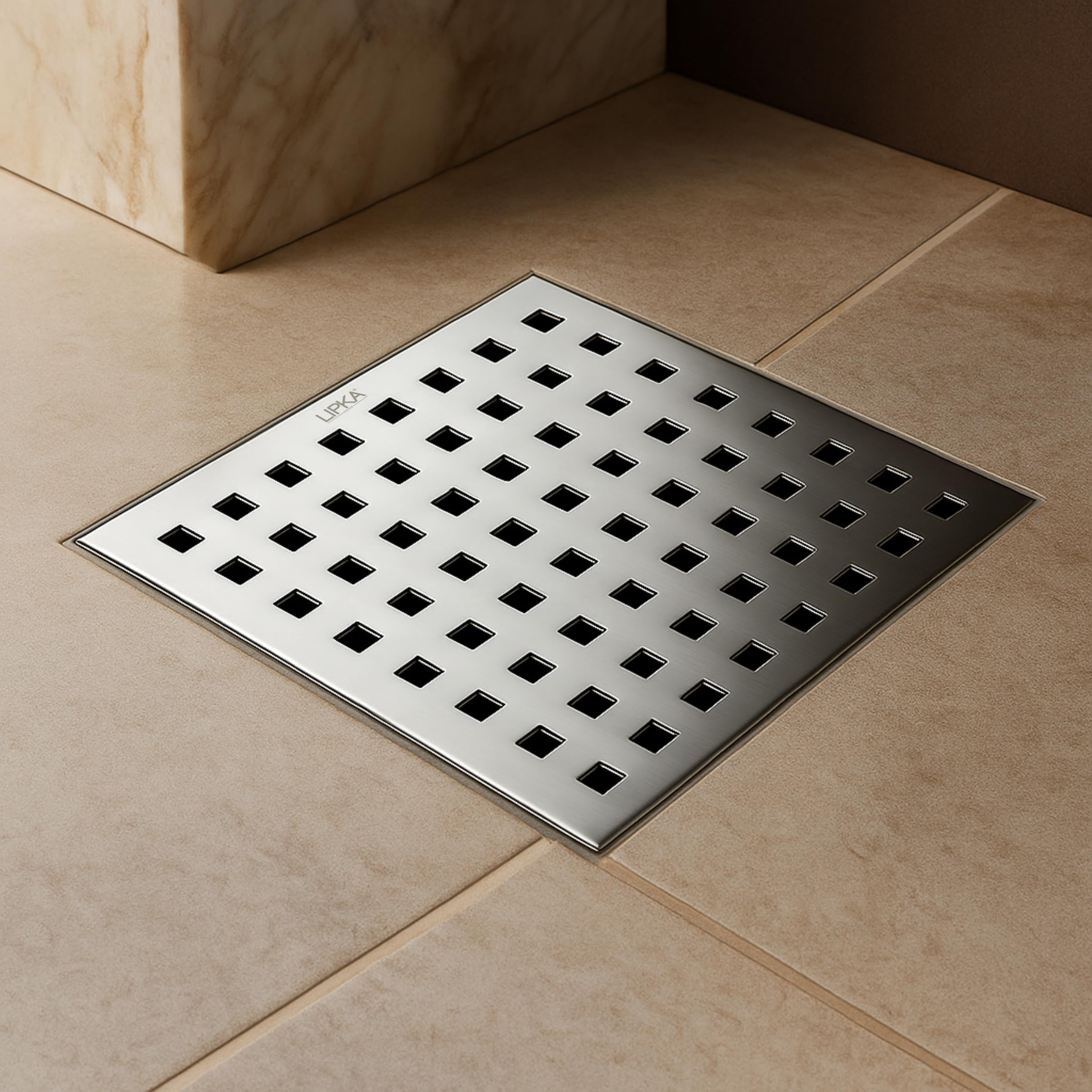 LIPKA Palo Commercial Floor Drain |304-GradeStainless Steel|8 x 8 Inches|-image-28