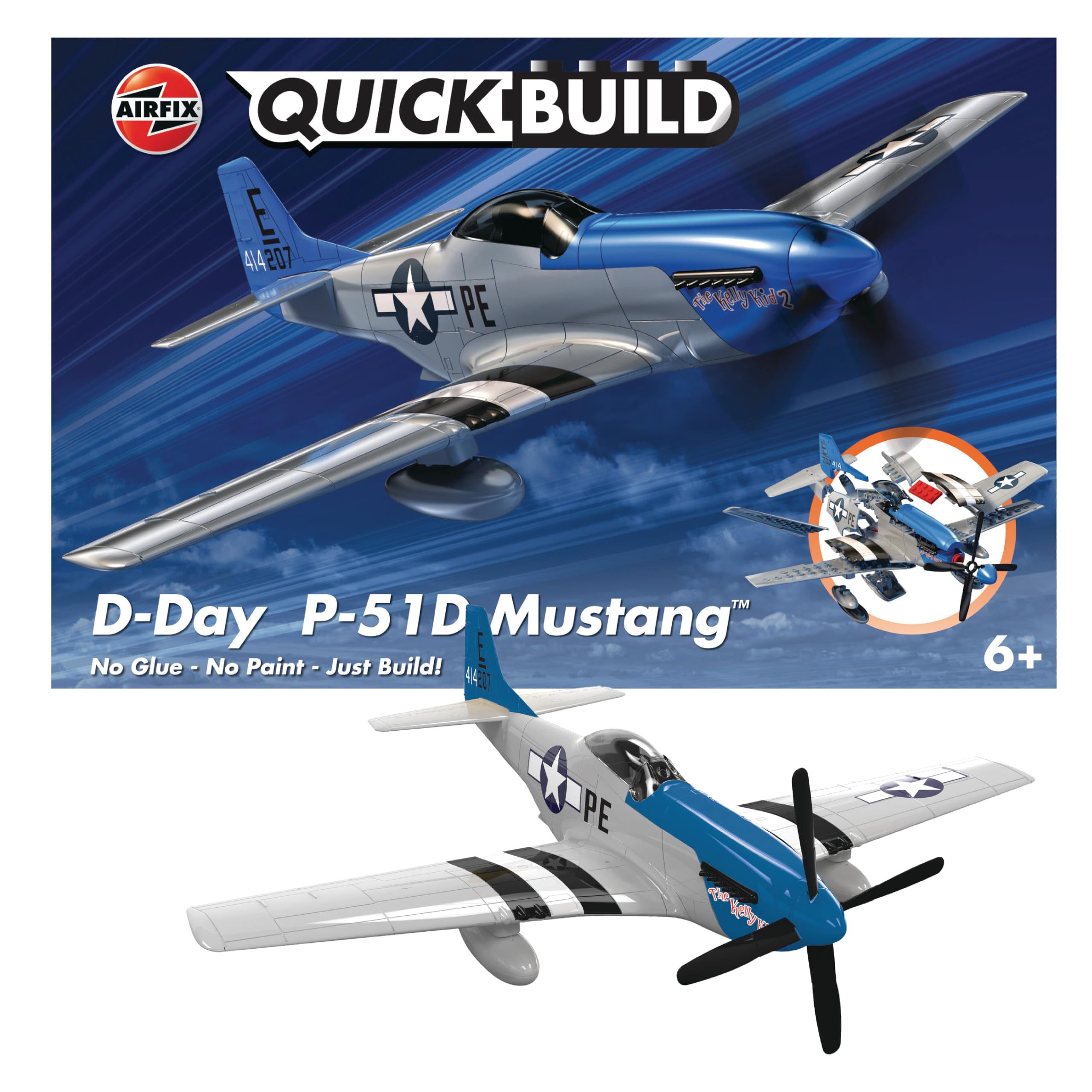 Airfix J6046 D-Day Mustang Model, Multi Colour